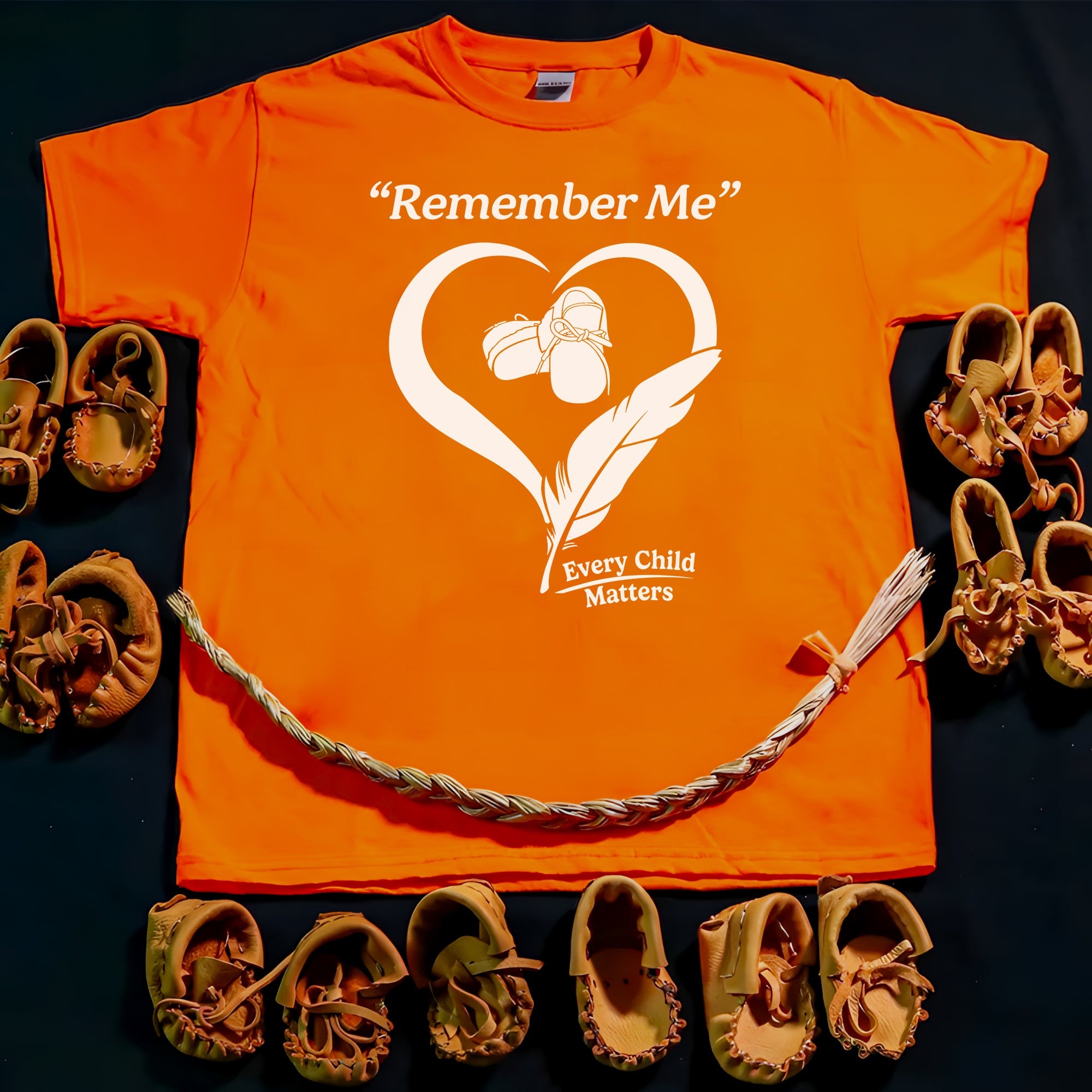 Remember Me Every Child Matters Heart Feather Orange Shirt Day Unisex T-shirt/Hoodie/Sweatshirt