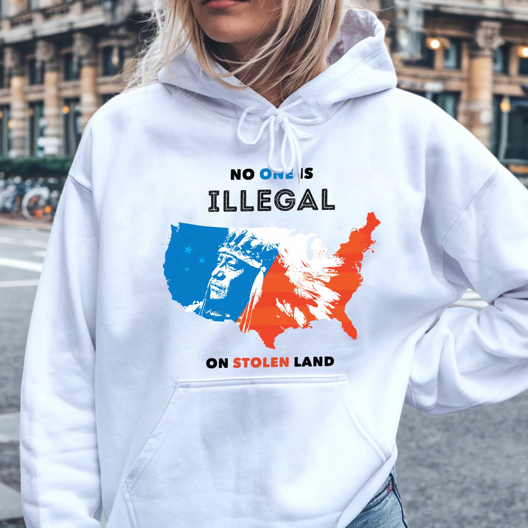 No One Is Illegal On Stolen Land. We Walk On Native Land Style 9 - One Sides Unisex T-Shirt/T-Shirt V-Neck/Hoodie/Sweatshirt
