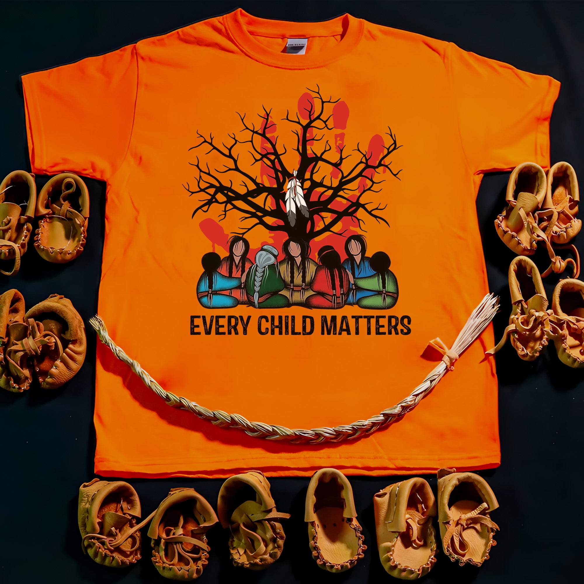 Every Child Matters Indigenous Roots Red Hand Design For Orange Shirt Day Unisex T-shirt/Hoodie/Sweatshirt