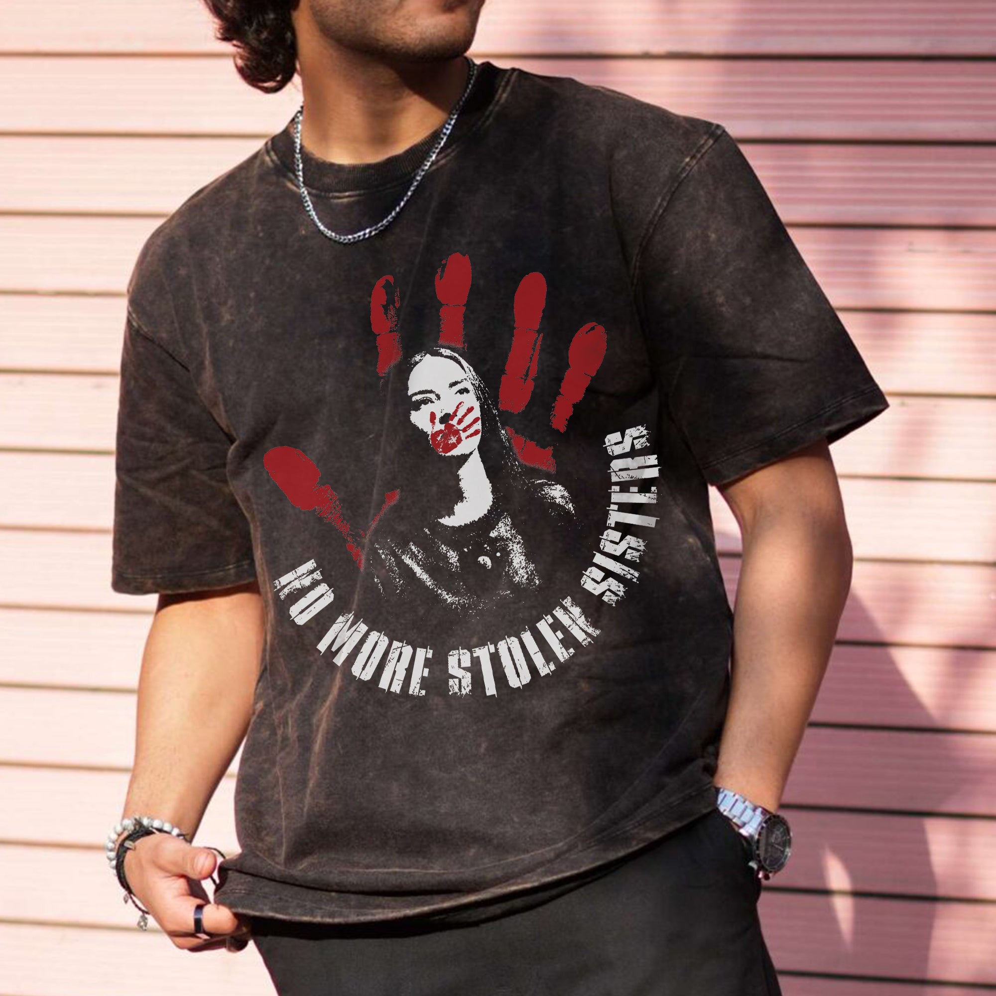 No More Stolen Sisters Unisex Mineral Washed T-Shirt