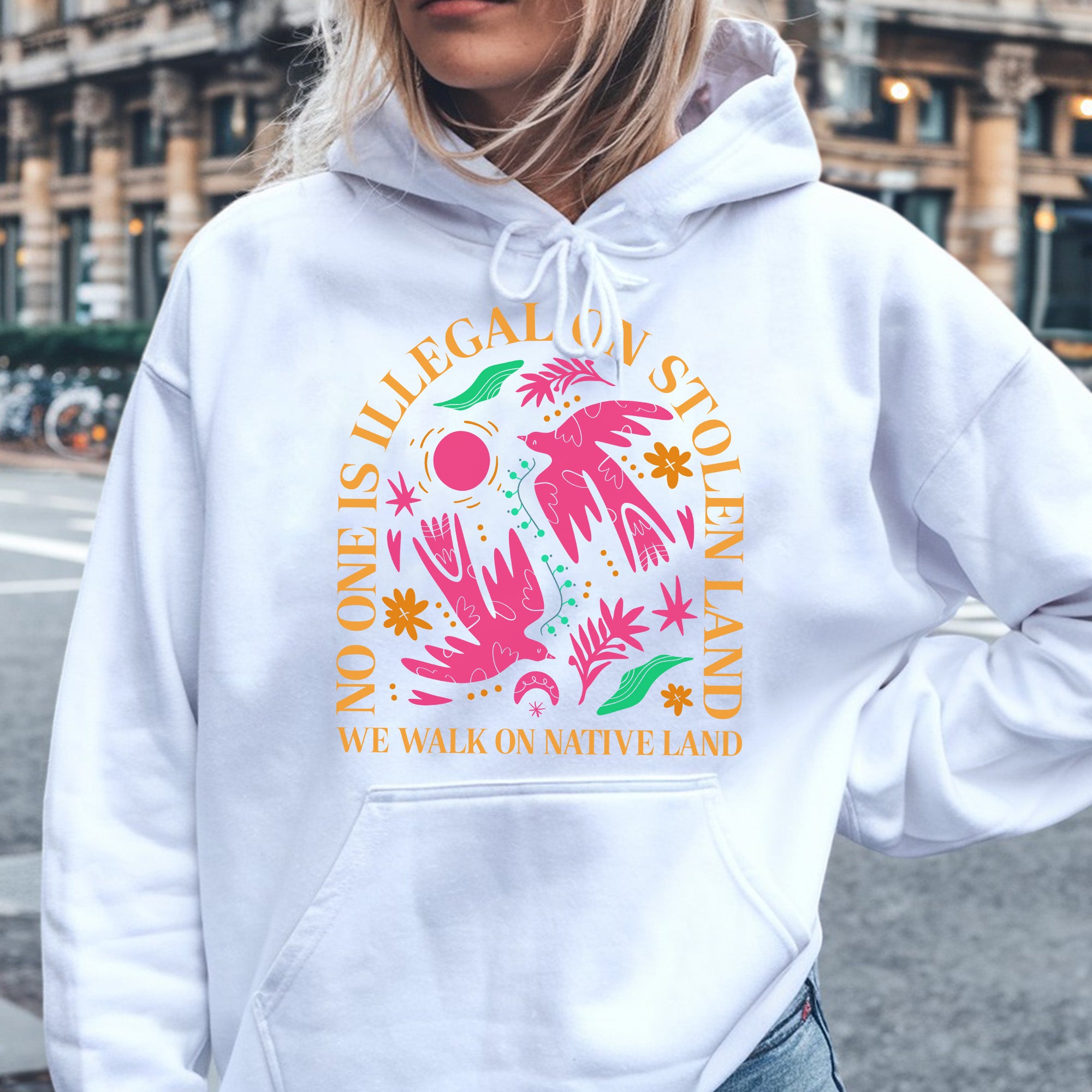 No One Is Illegal On Stolen Land. We Walk On Native Land Style 2 - One Sides Unisex T-Shirt/Hoodie/Sweatshirt