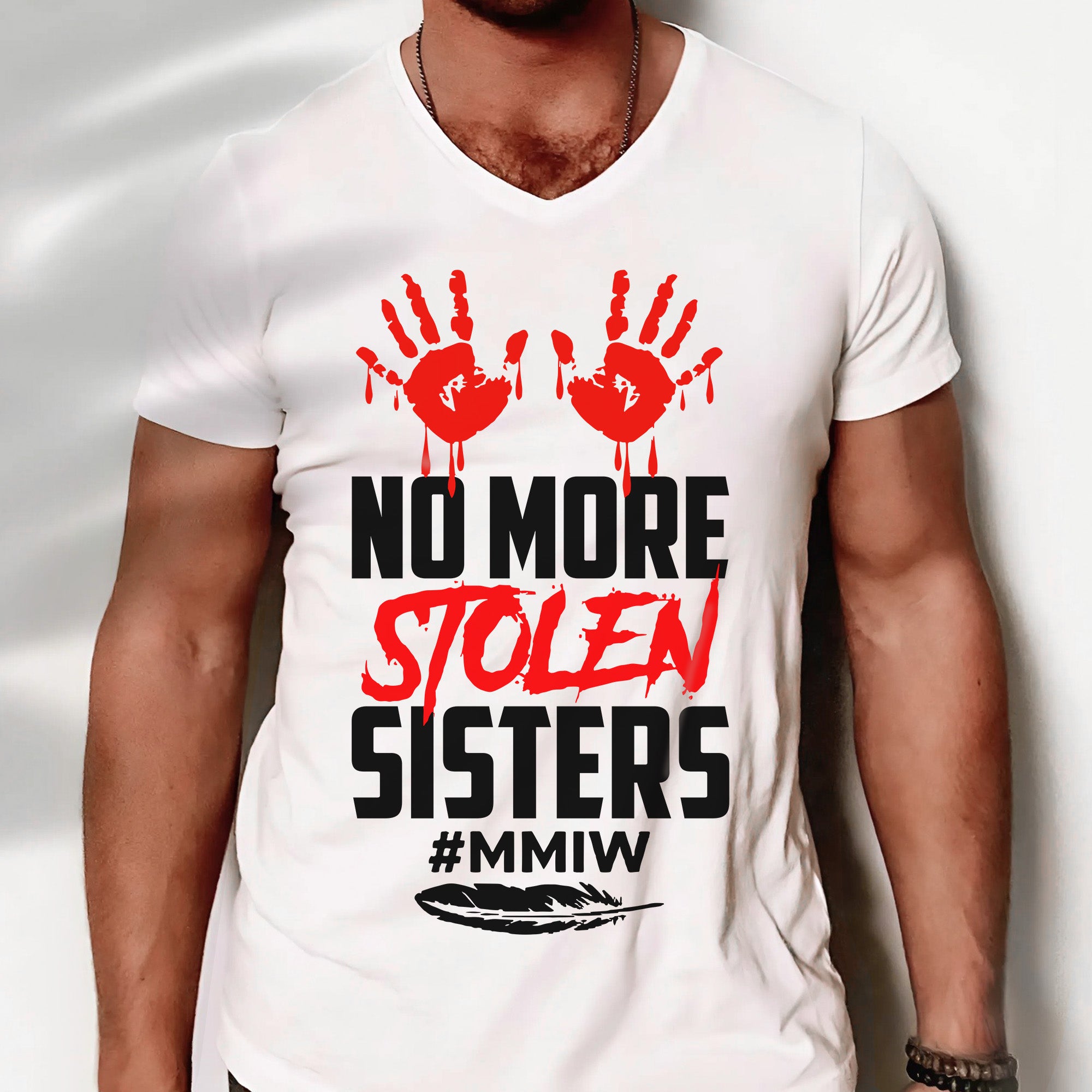 No More Stolen Sisters - MMIW Unisex T-Shirt/T-Shirt V-Neck/Hoodie/Sweatshirt One Side