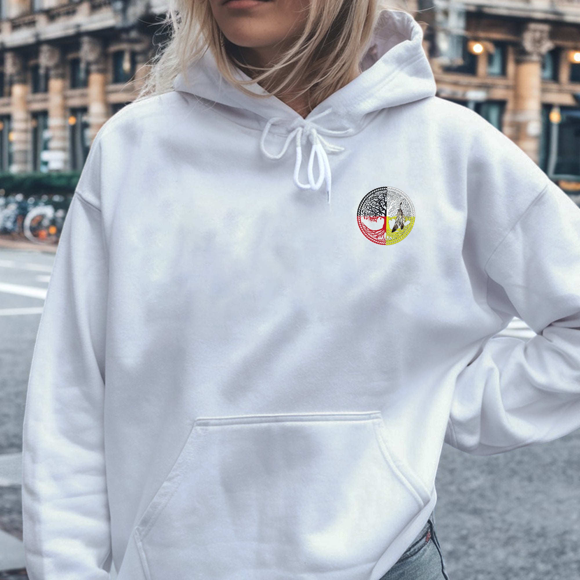 [Two Sides] Nature Is My Religion Four Directions Sacred Circle - Unisex T-Shirt/T-Shirt V-Neck/Hoodie/Sweatshirt - Two Sides