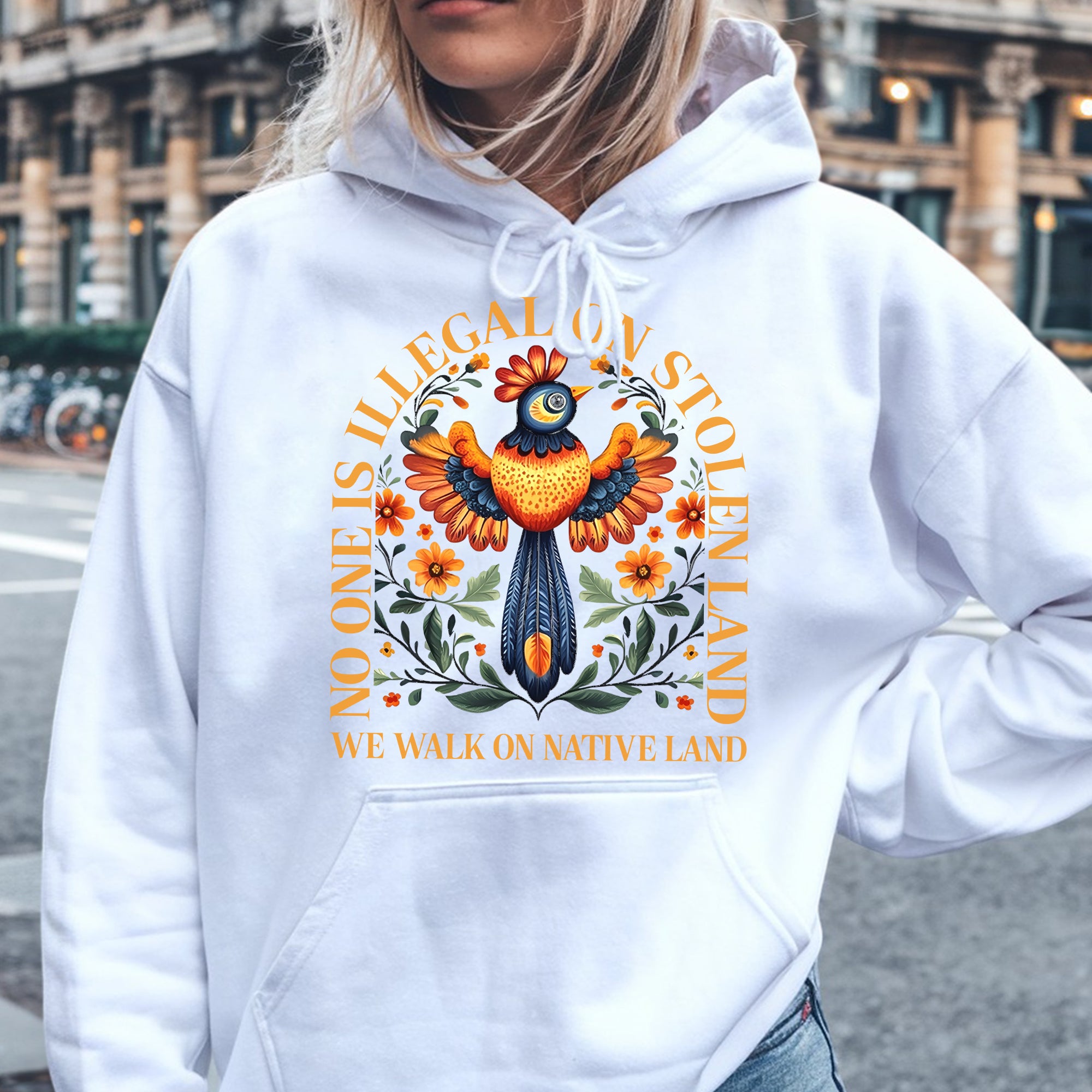 No One Is Illegal On Stolen Land. We Walk On Native Land - One Side Unisex T-shirt/Hoodie/Sweatshirt