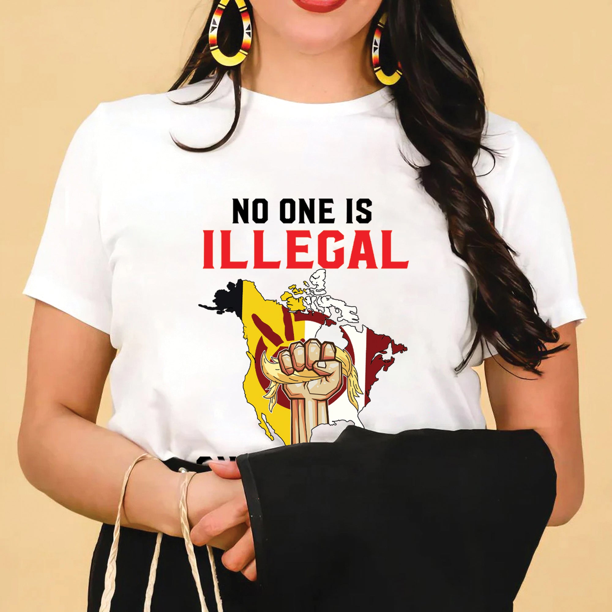 No One Is Illegal On Stolen Land - Unisex T-Shirt/T-Shirt V-Neck/Hoodie/Sweatshirt N54