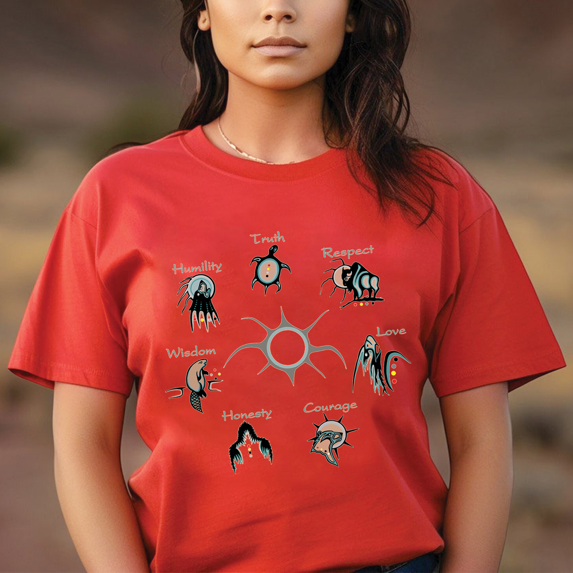The Seven Sacred Laws Native American Indigenous Culture Unisex T-Shirt/T-Shirt V-Neck/Hoodie/Sweatshirt