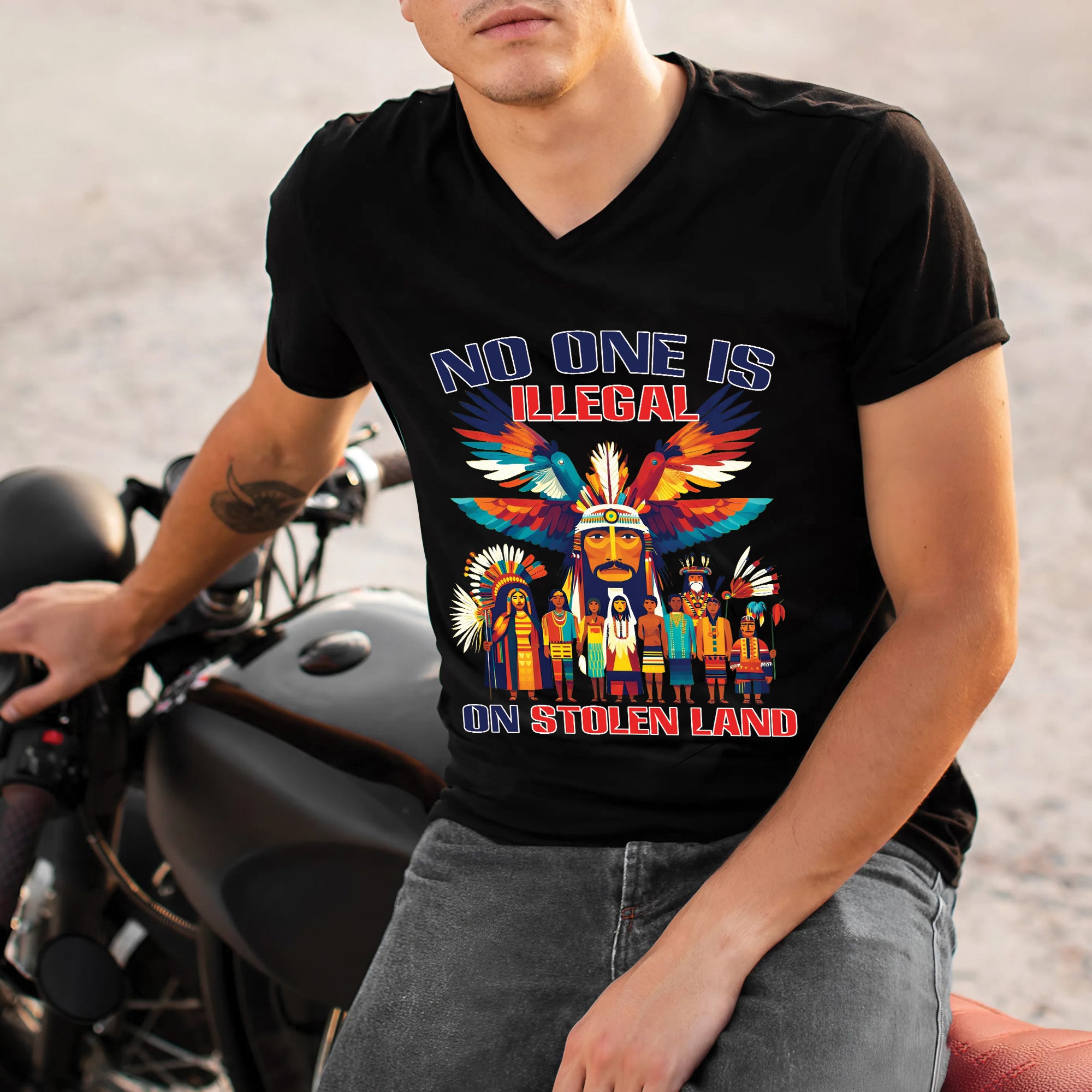 No One Is Illegal on Stolen Land Unisex T-shirt/V-neck T-shirt/Hoodie/Sweatshirt N326