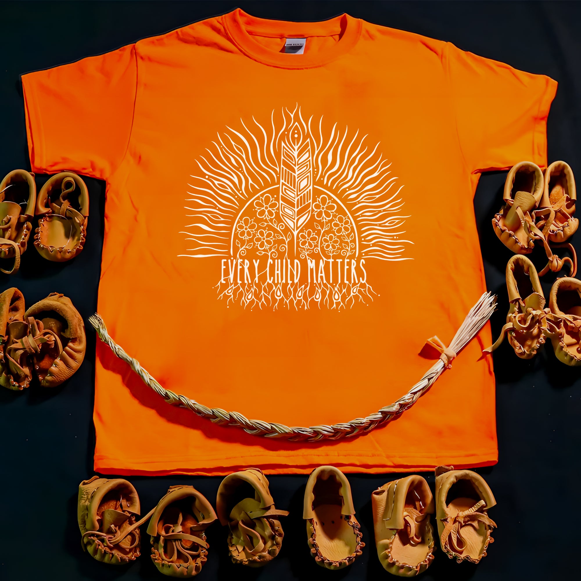 Every Child Matters Sacred Feather Sunburst Orange Unisex T-shirt/Hoodie/Sweatshirt
