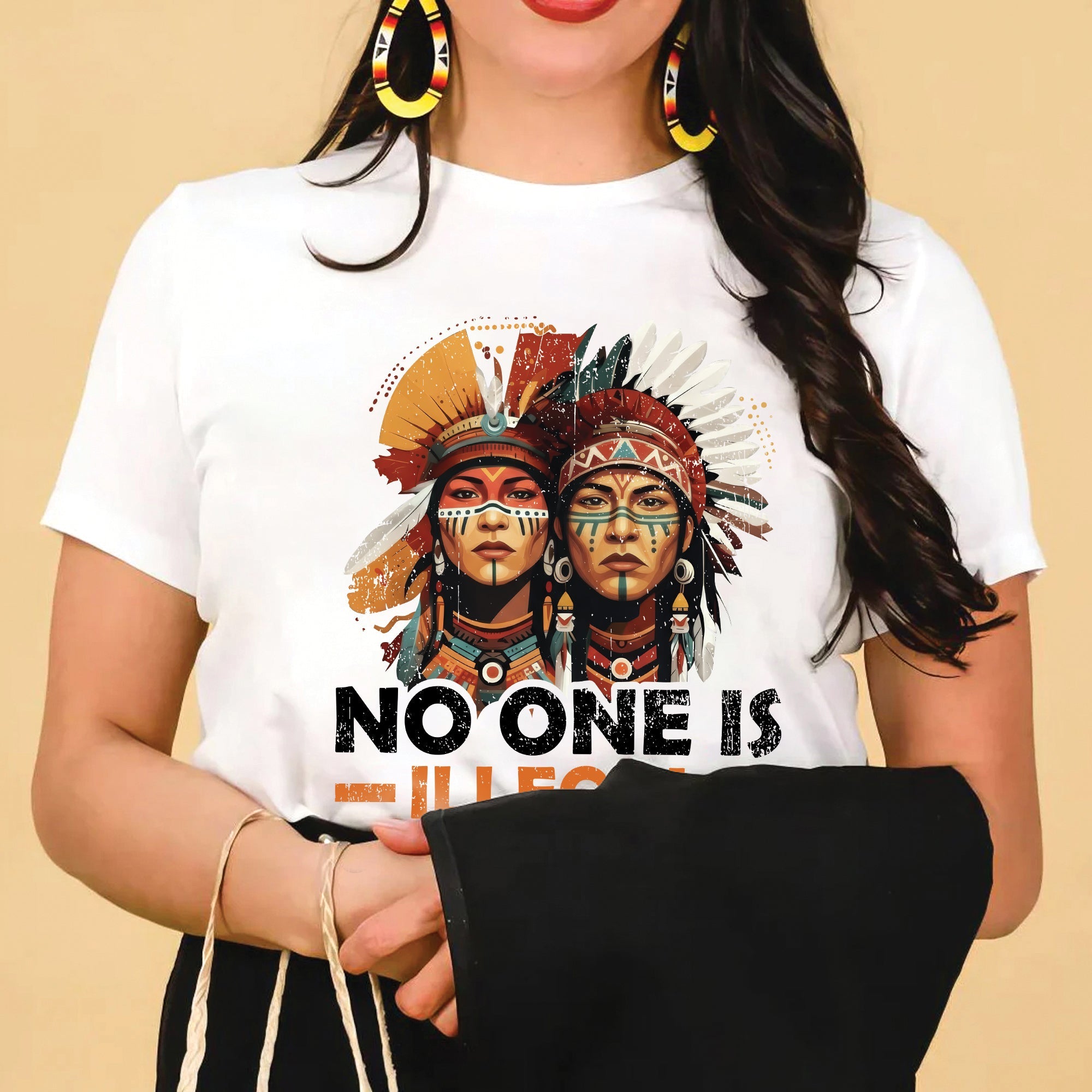 No One Is Illegal On Stolen Land - Unisex T-shirt/T-shirt V-Neck/Hoodie/Sweatshirt N87