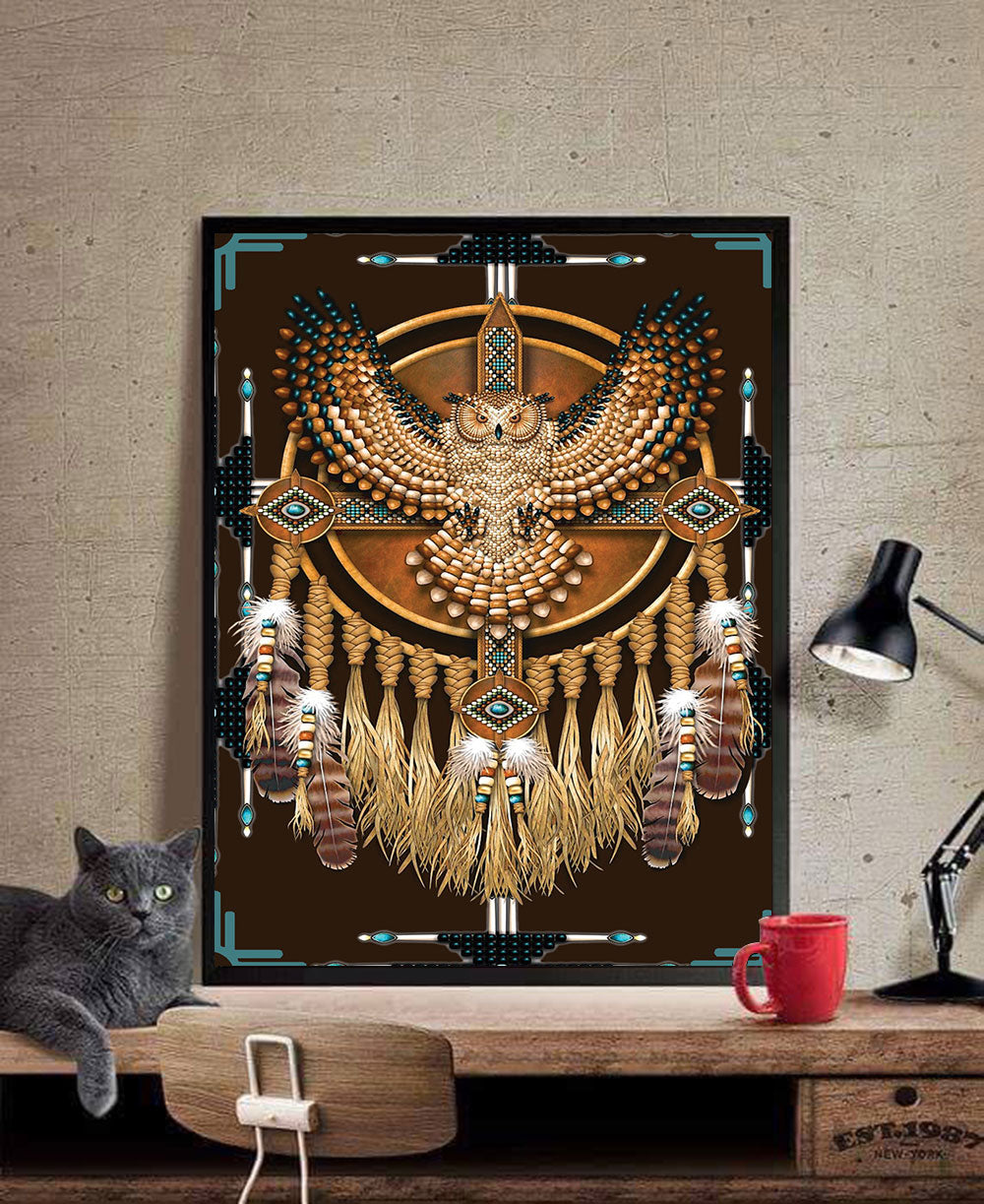 The Native American Dreamcatcher Owl Poster/Canvas