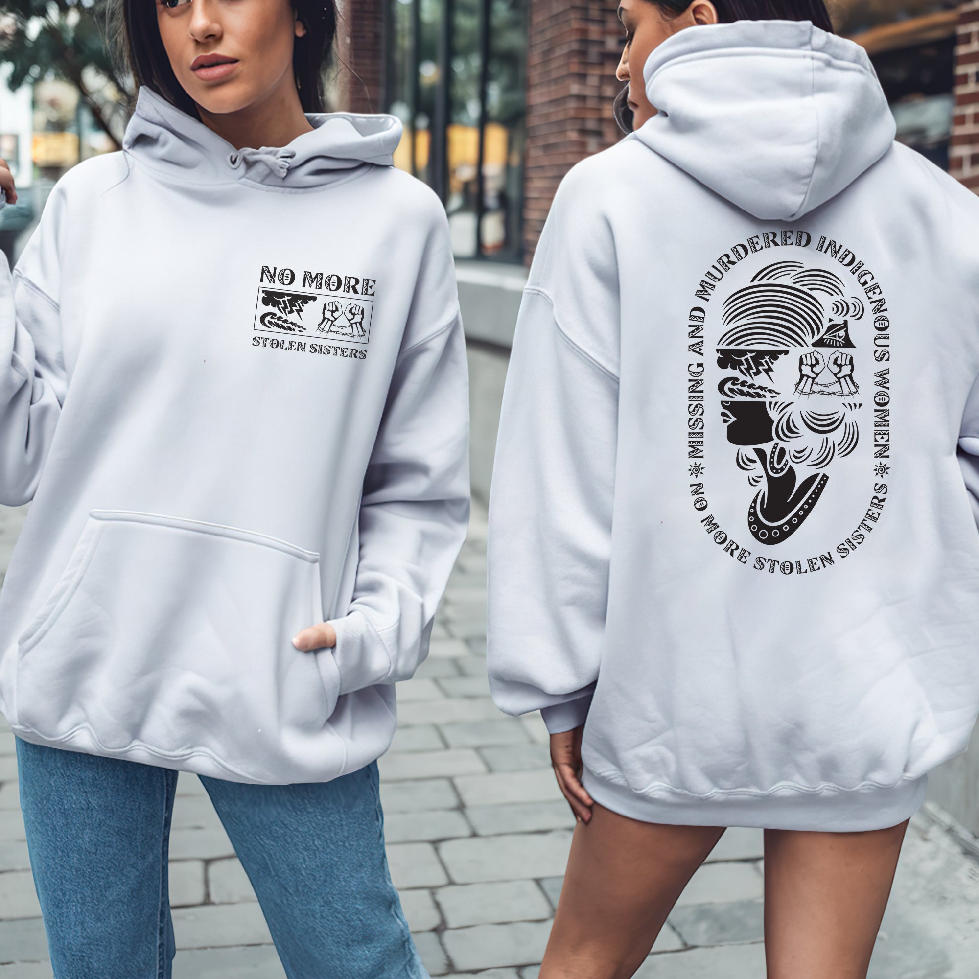 No More Stolen Sisters MMIW - Unisex T-Shirt/T-Shirt V-Neck/Hoodie/Sweatshirt - Two Sides