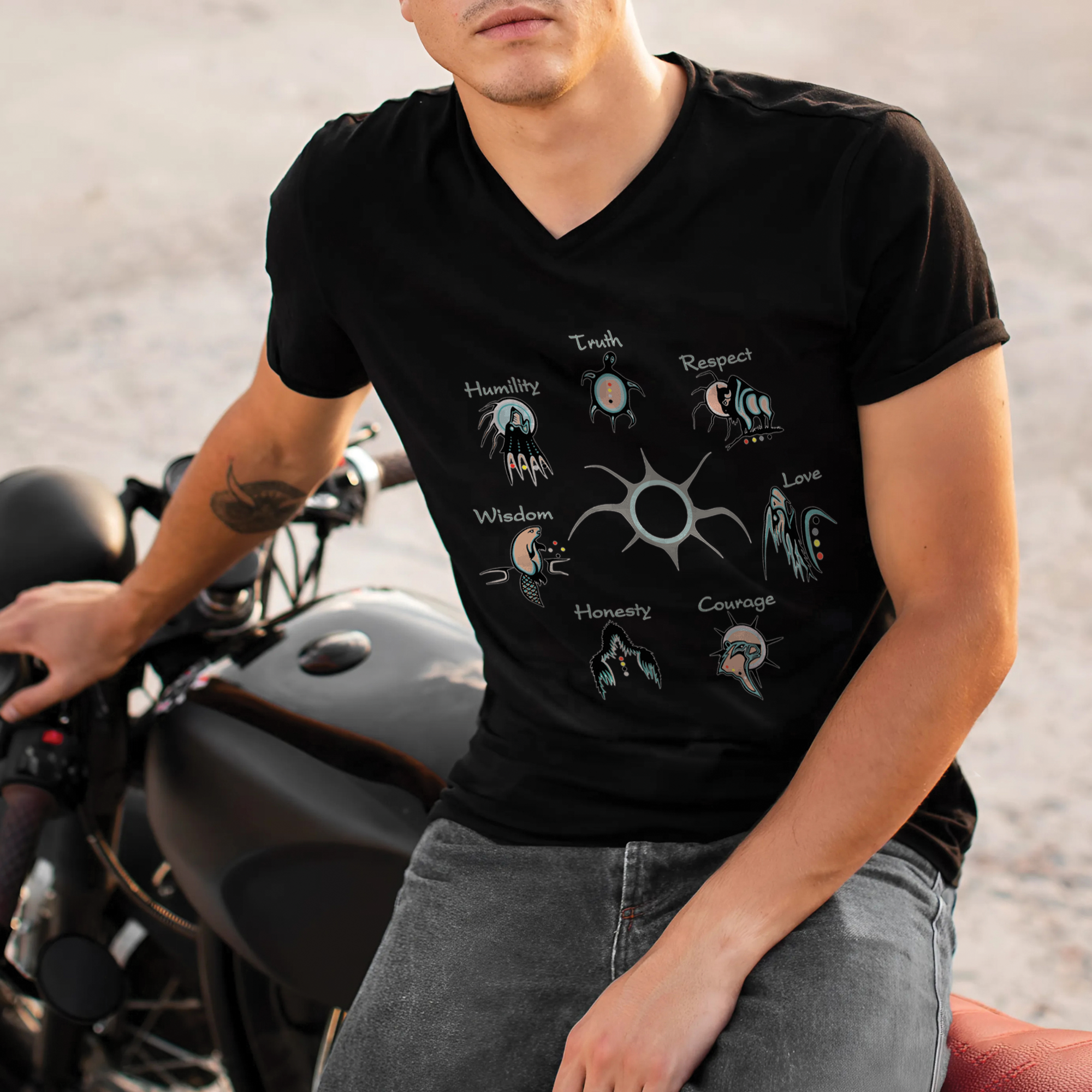 The Seven Sacred Laws Native American Indigenous Culture Unisex T-Shirt/T-Shirt V-Neck/Hoodie/Sweatshirt