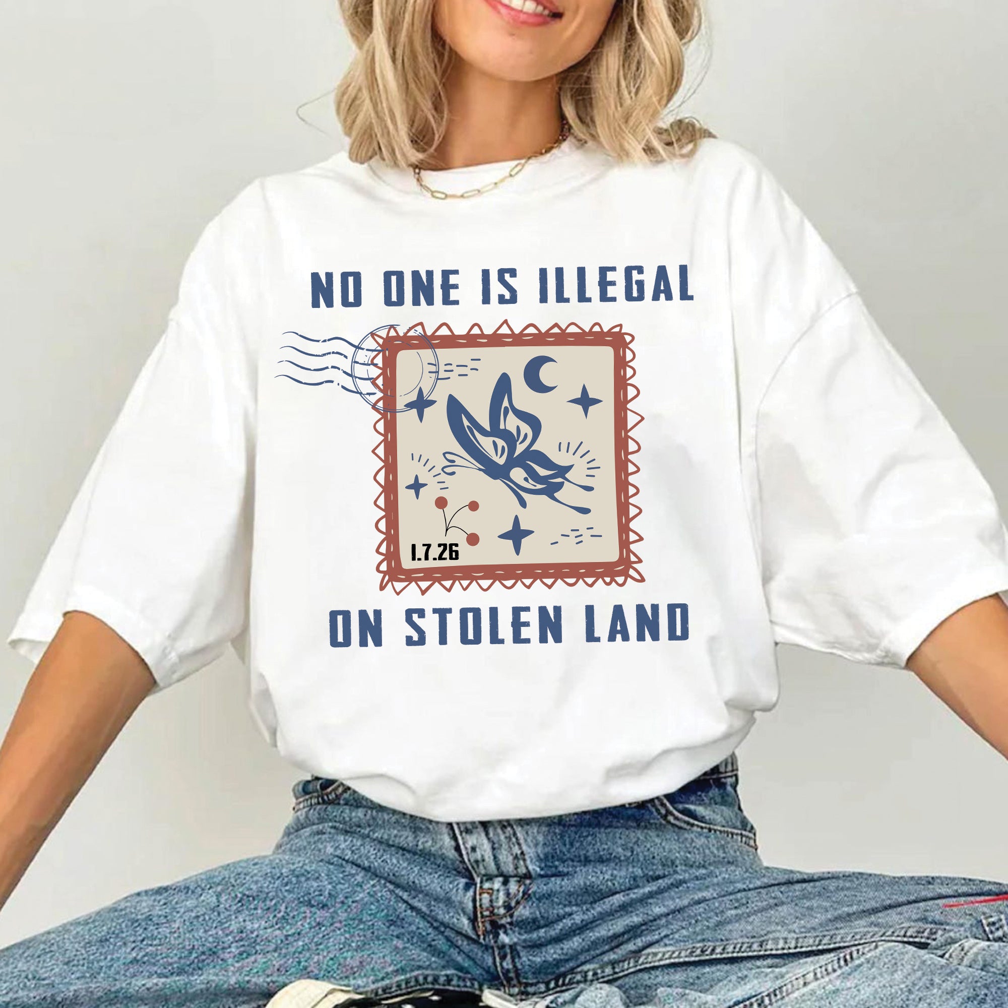 No One Is Illegal On Stolen Land - Indigenous Empowerment Unisex T-shirt/V-neck T-shirt/Hoodie/Sweatshirt
