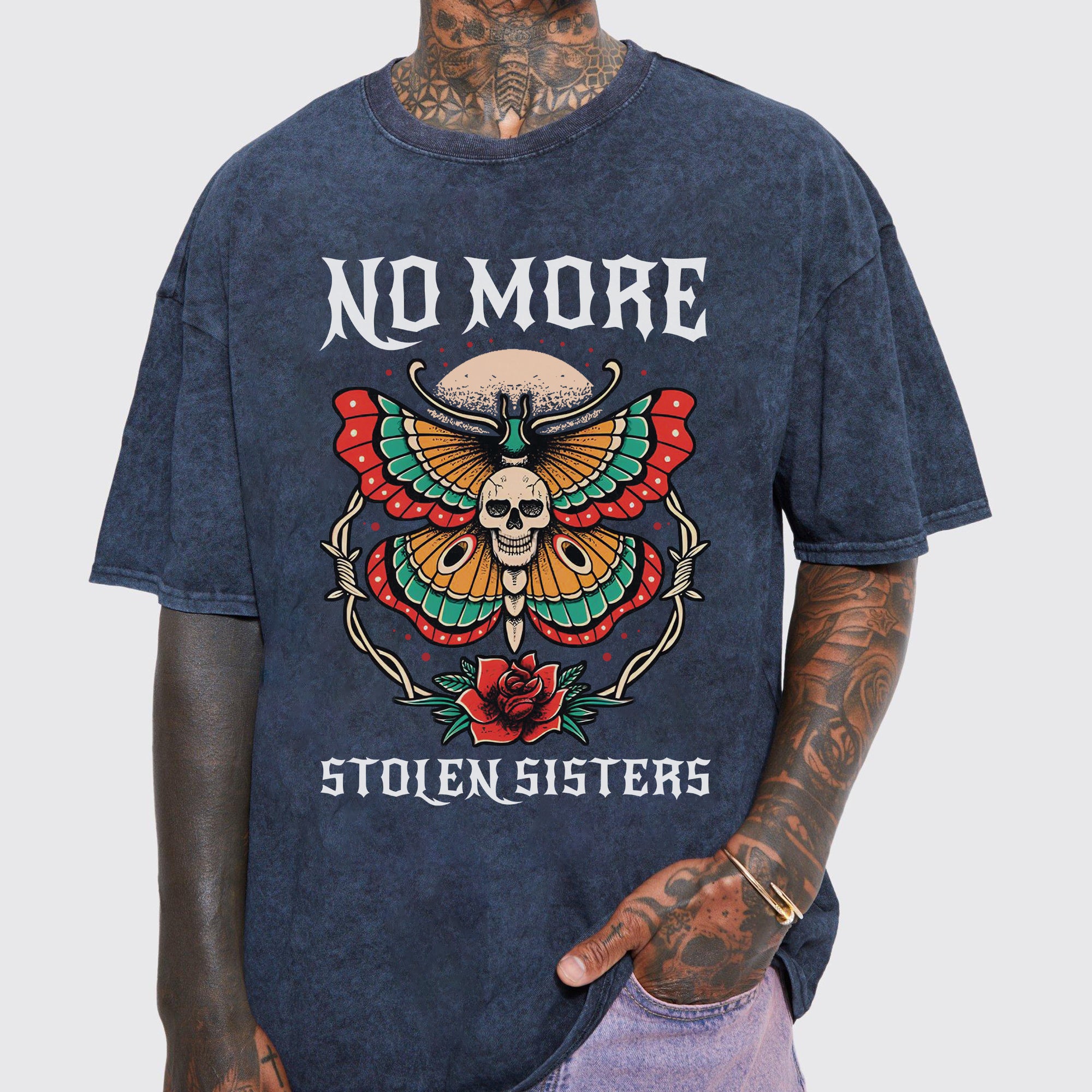 No More Stolen Sisters – Unisex Mineral Washed T-Shirt