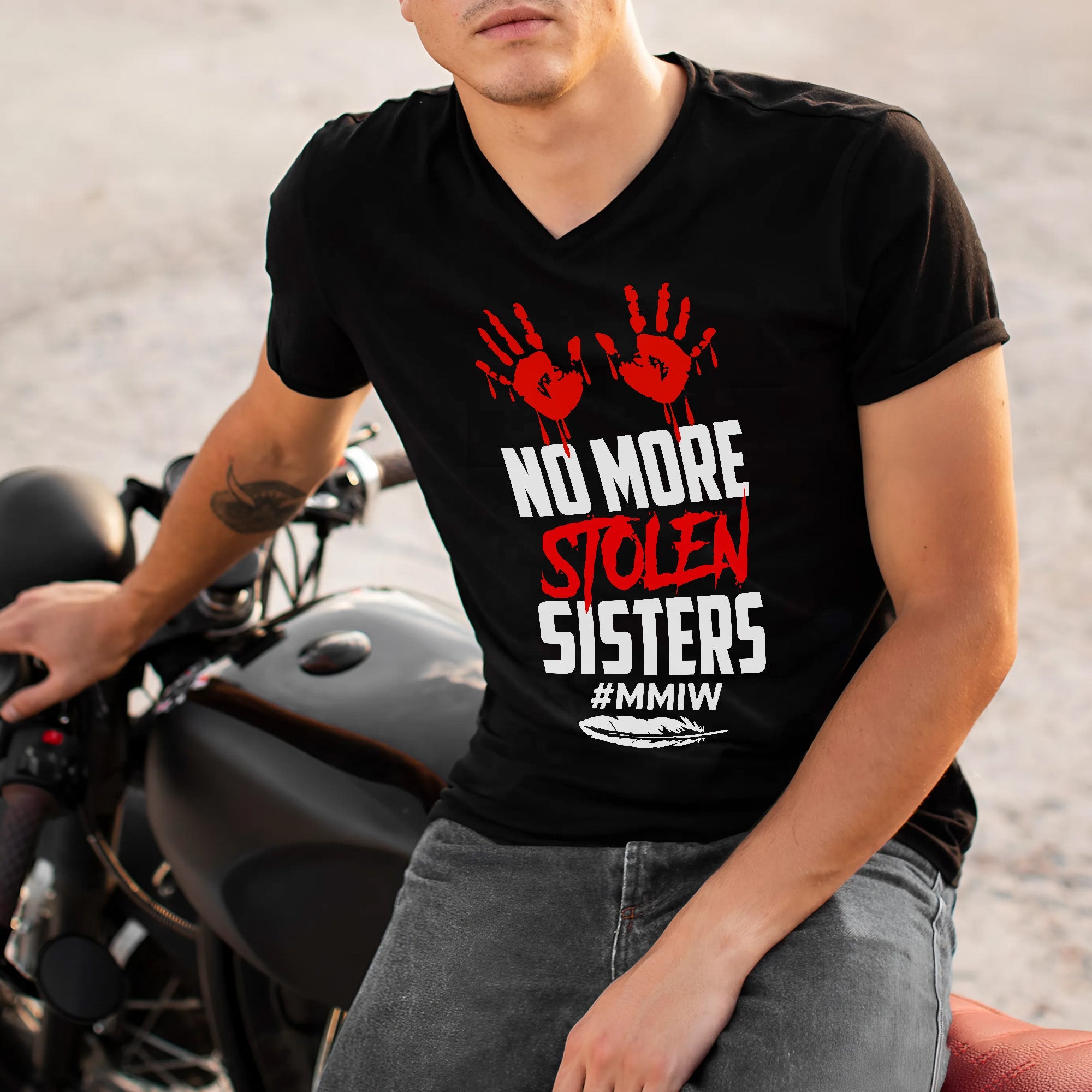 No More Stolen Sisters - MMIW Unisex T-shirt/T-shirt V-Neck/Hoodie/Sweatshirt One Side