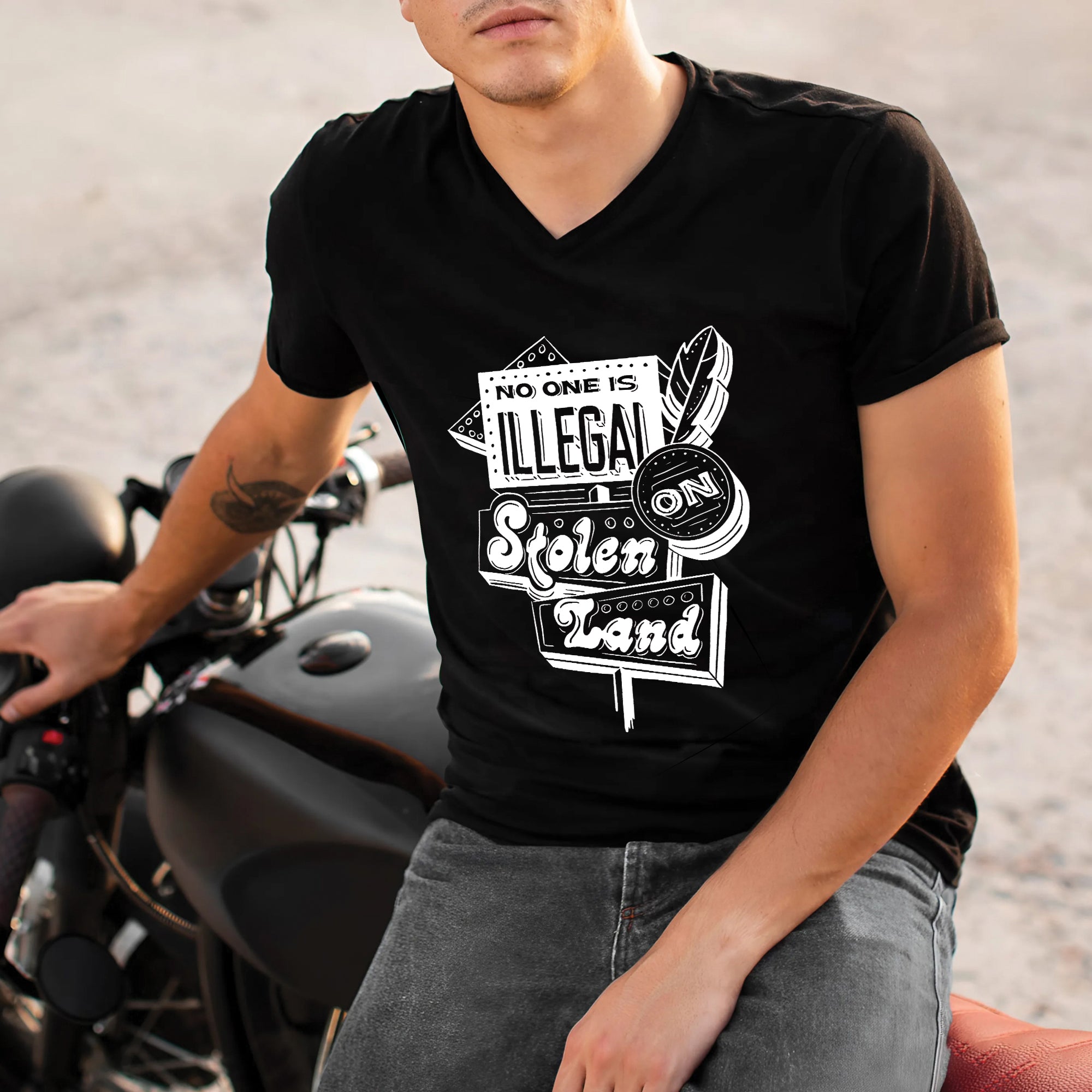 No One Is Illegal On Stolen Land Indigenous Protest Unisex T-shirt/V-neck T-shirt/Hoodie/Sweatshirt