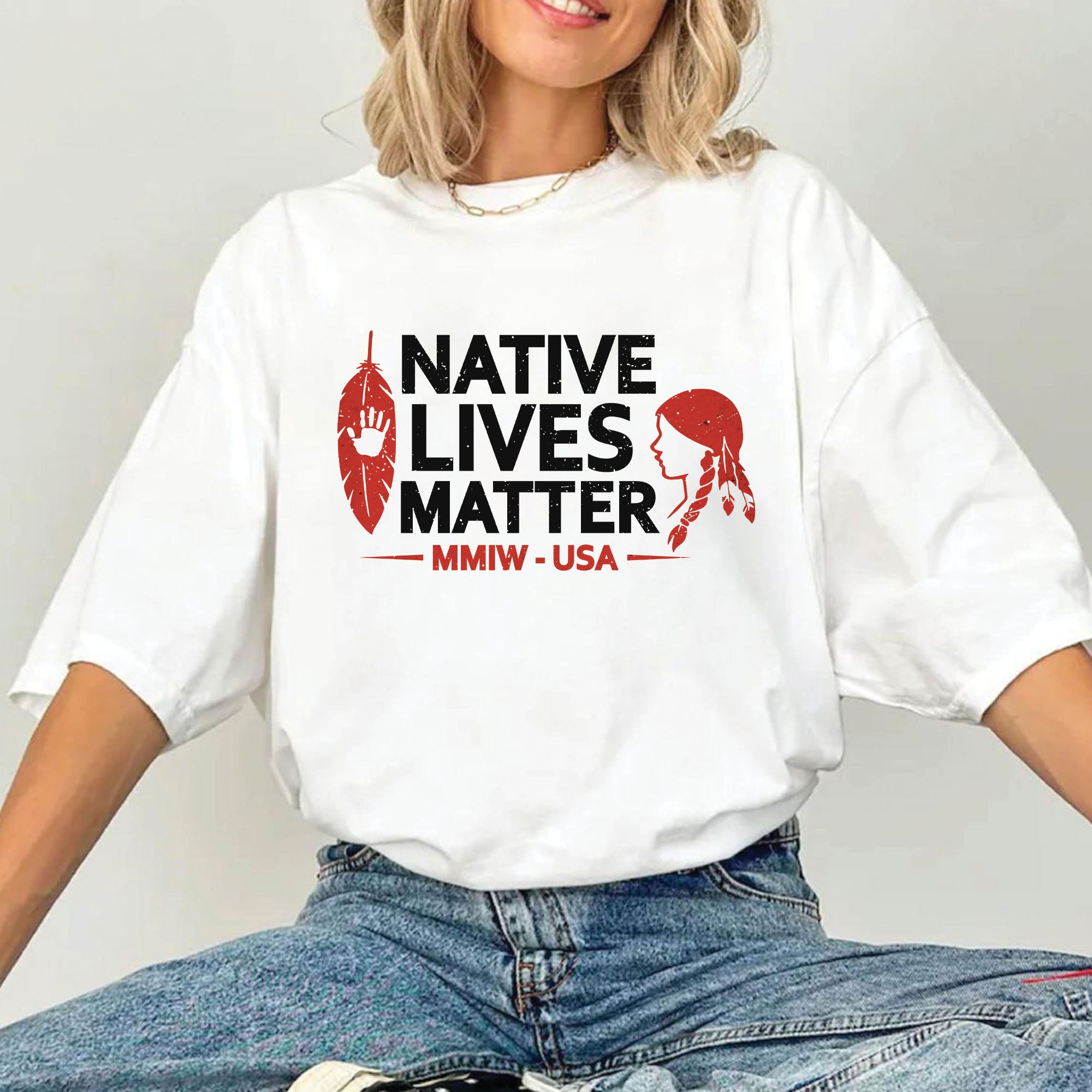 Native Lives Matter Indigenous Awareness MMIW USA Unisex T-shirt/T-shirt V-Neck/Hoodie/Sweatshirt