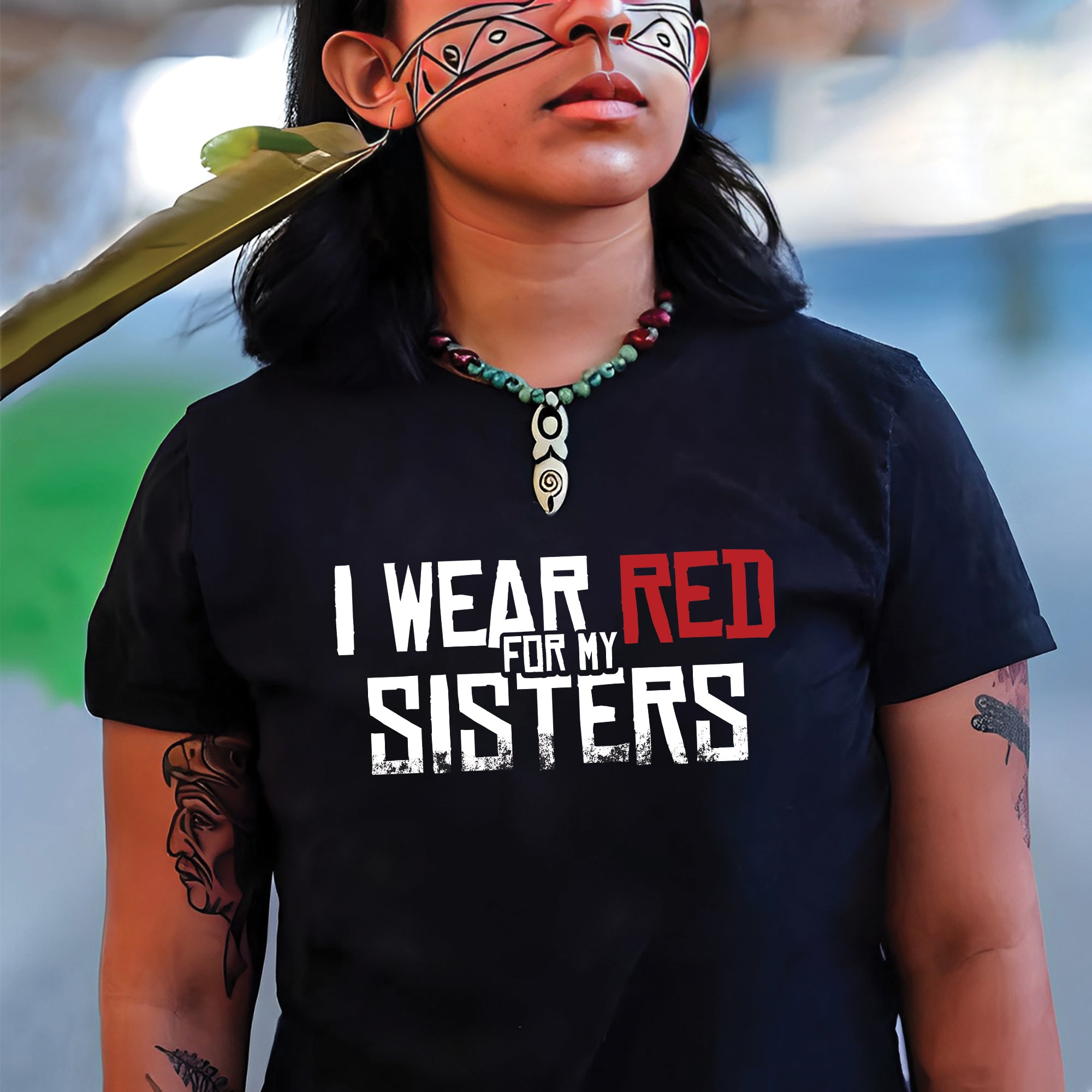 MMIW I Wear Red For My Sisters Native American Unisex T-shirt/T-shirt V-Neck/Hoodie/Sweatshirt