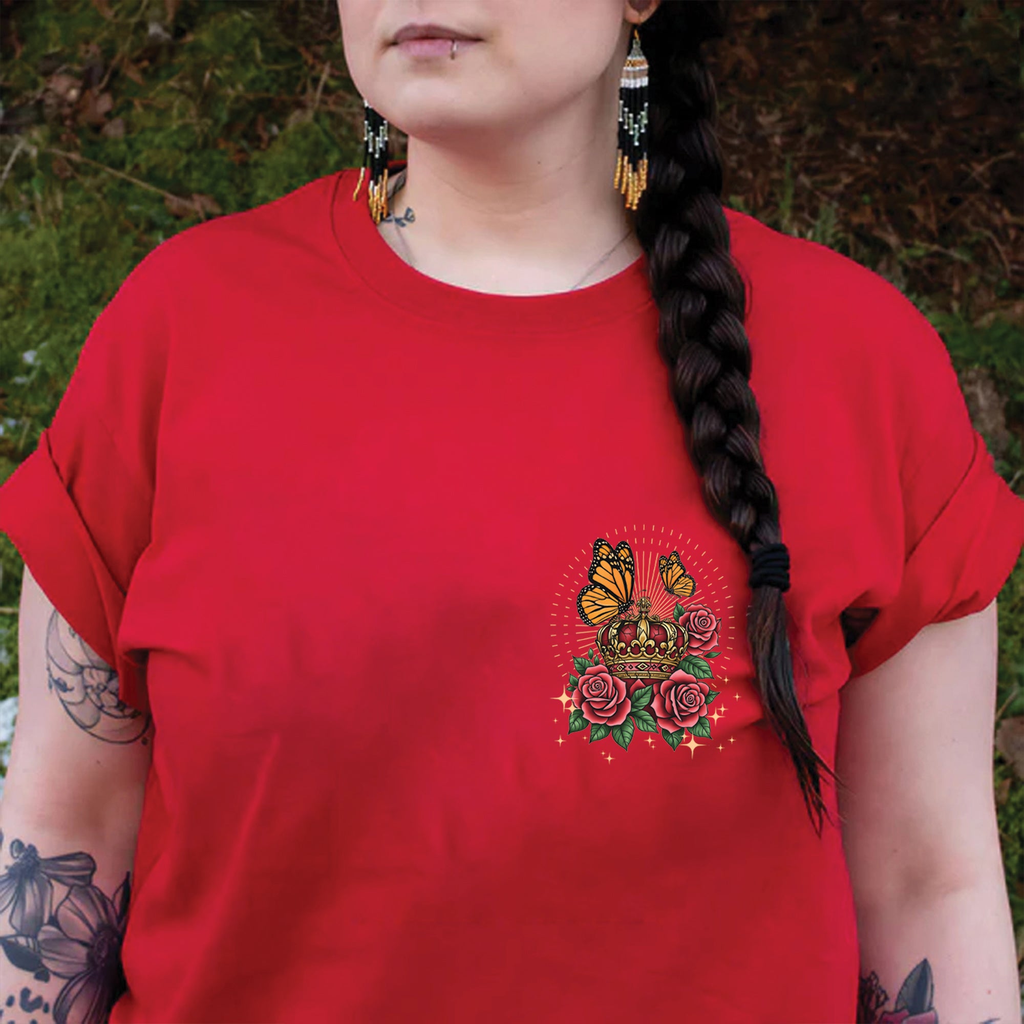 [Two Sides] No Kings - No One Is Illegal On Stolen Land Unisex T-Shirt/T-Shirt V-Neck/Hoodie/Sweatshirt - Two Sides