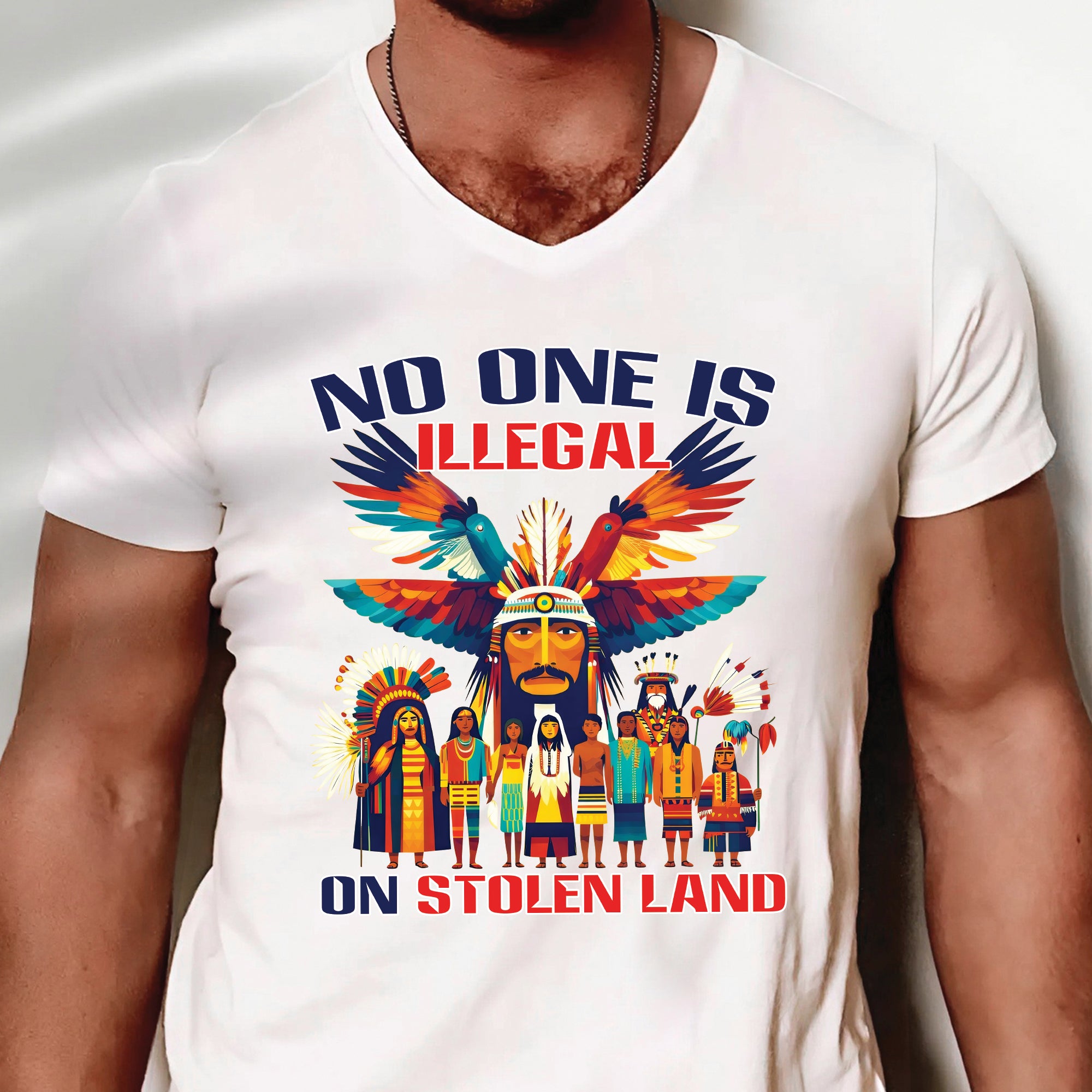 No One Is Illegal on Stolen Land Unisex T-shirt/V-neck T-shirt/Hoodie/Sweatshirt N326