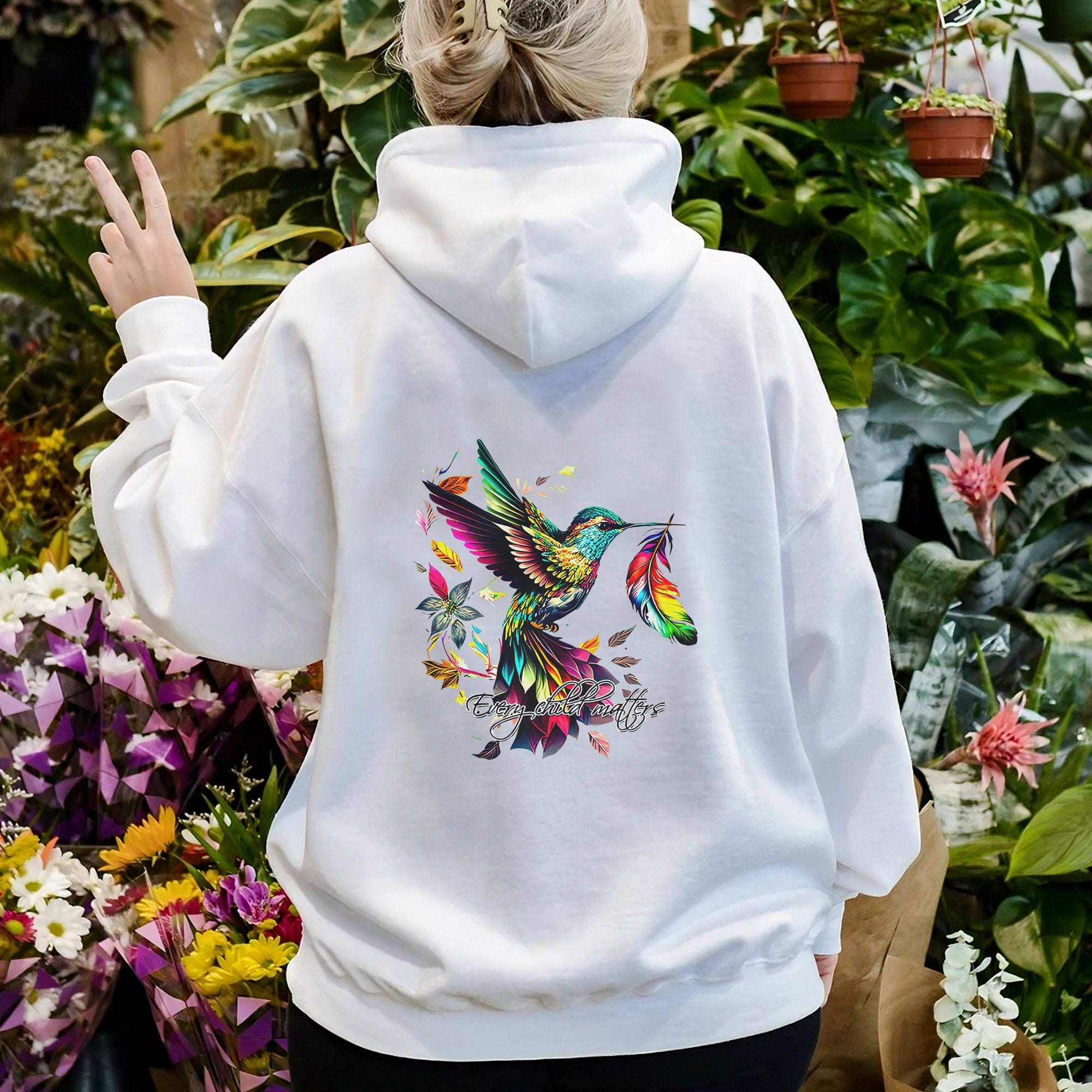 Every Child Matters Hummingbird Unisex Back T-shirt/Hoodie/Sweatshirt