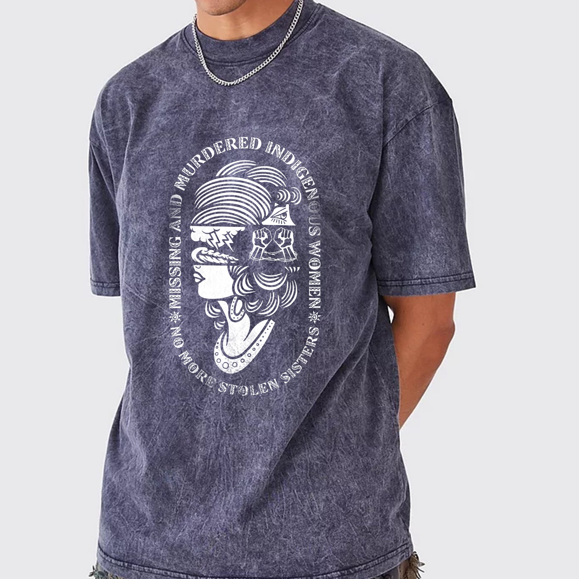 No More Stolen Sisters – MMIW Unisex Mineral Washed T-Shirt