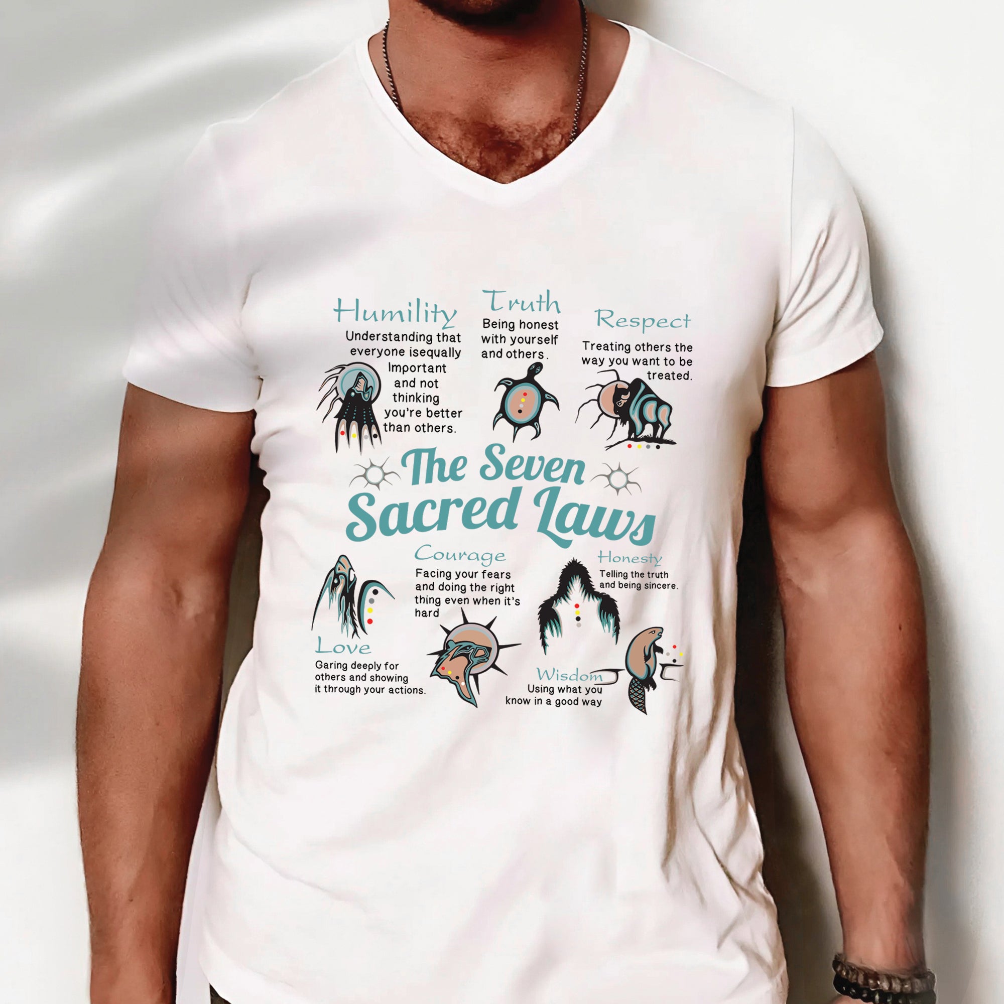 The Seven Sacred Laws Native American Indigenous Culture Unisex T-Shirt/T-Shirt V-Neck/Hoodie/Sweatshirt 189