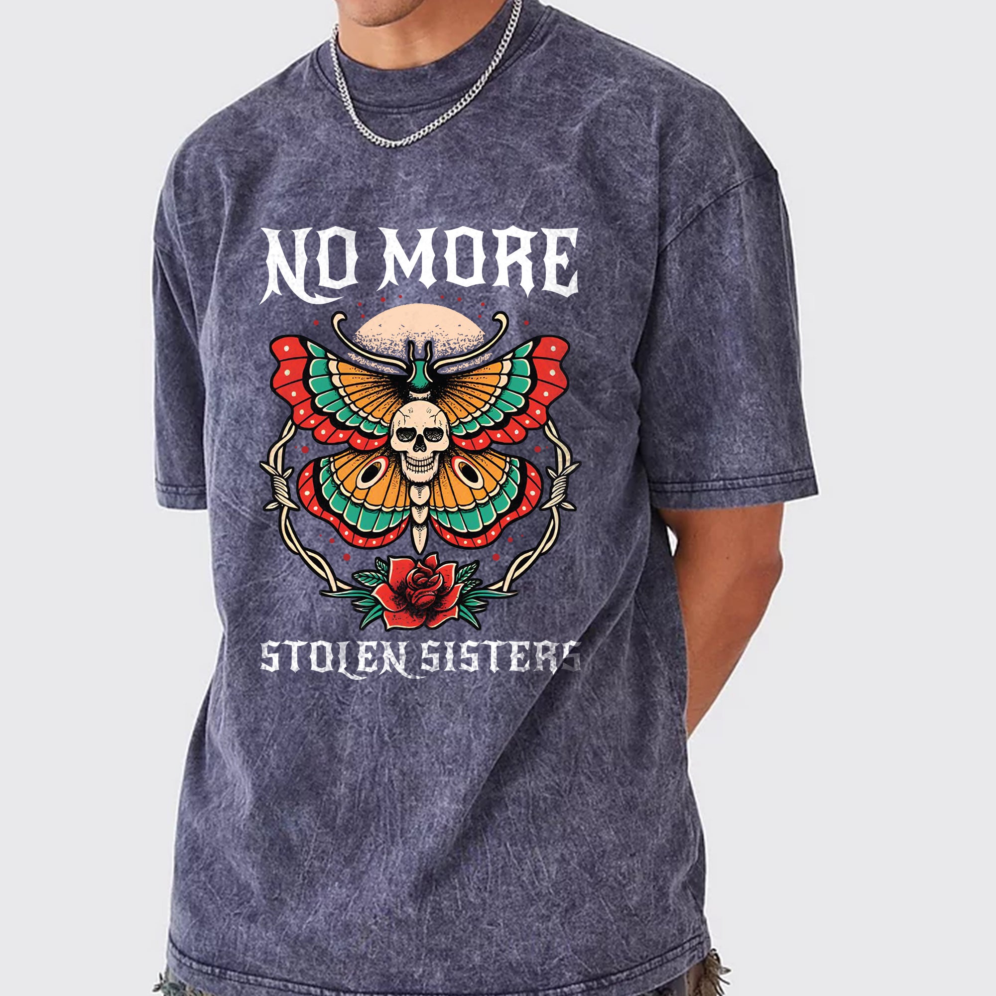 No More Stolen Sisters – Unisex Mineral Washed T-Shirt