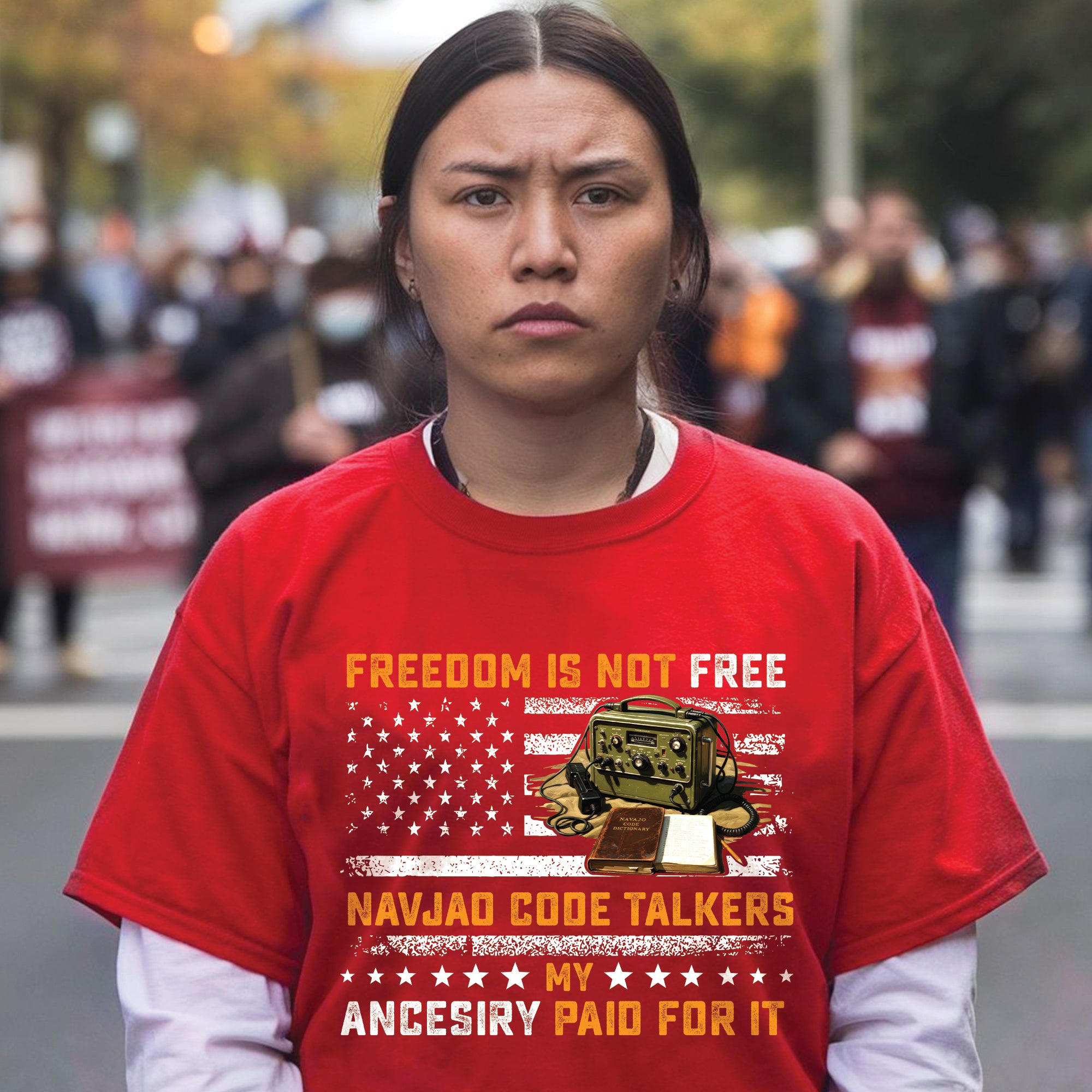 Navajo Code Talkers Heritage Freedom Is Not Free, My Ancestry Paid for It Unisex T-Shirt/T-Shirt V-Neck/Hoodie/Sweatshirt