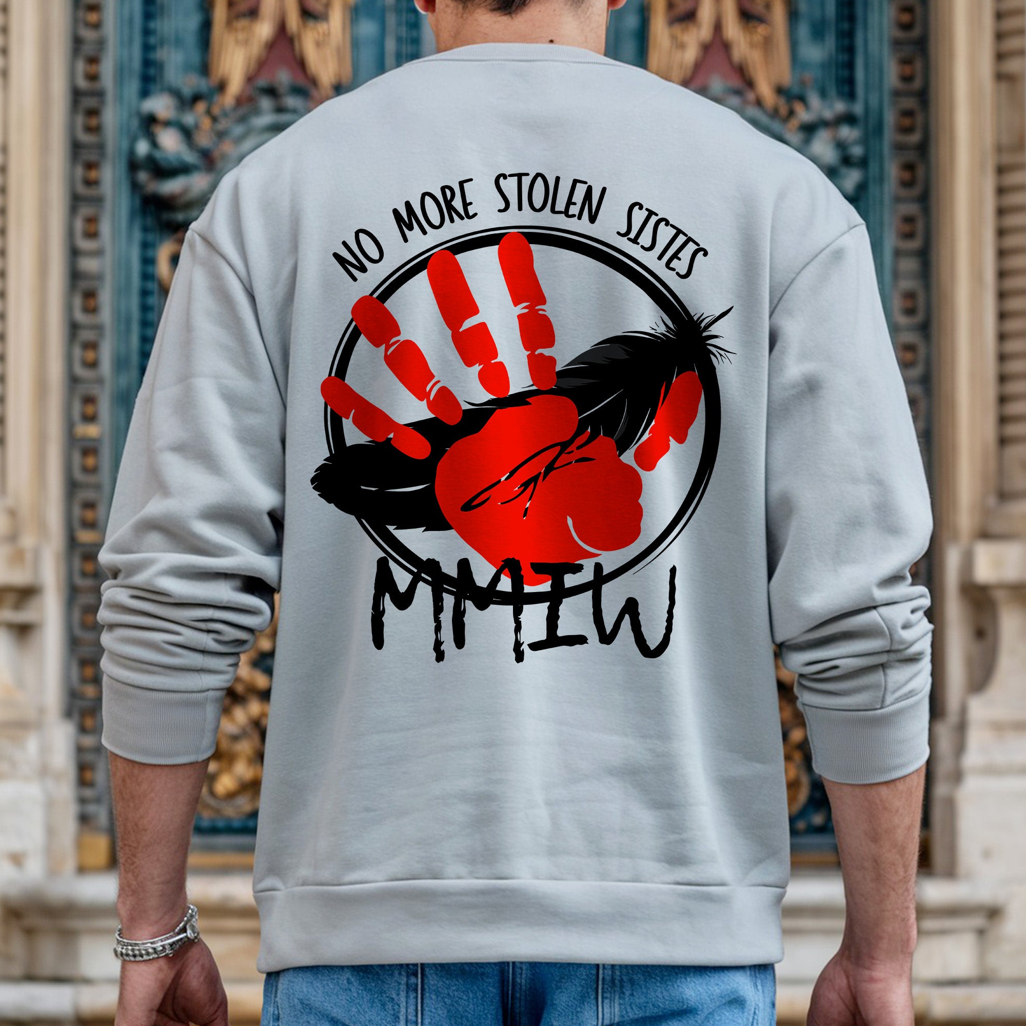 No More Stolen Sisters MMIW Native Women Awareness Unisex T-shirt/T-shirt V-Neck/Hoodie/Sweatshirt-Two Sides