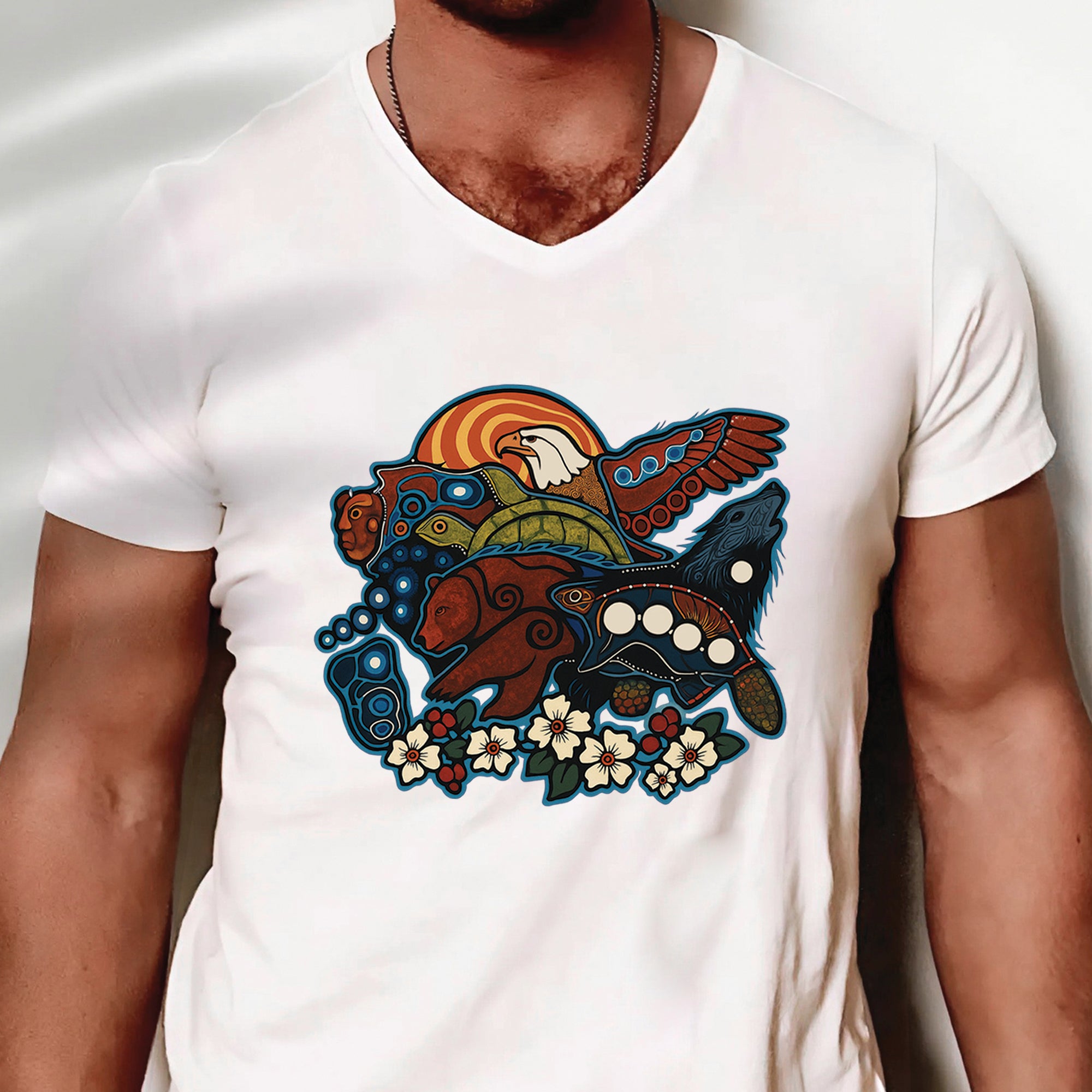 Seven Sacred Teachings Animal Native Wisdom Indigenous Culture Unisex T-Shirt/T-Shirt V-Neck/Hoodie/Sweatshirt