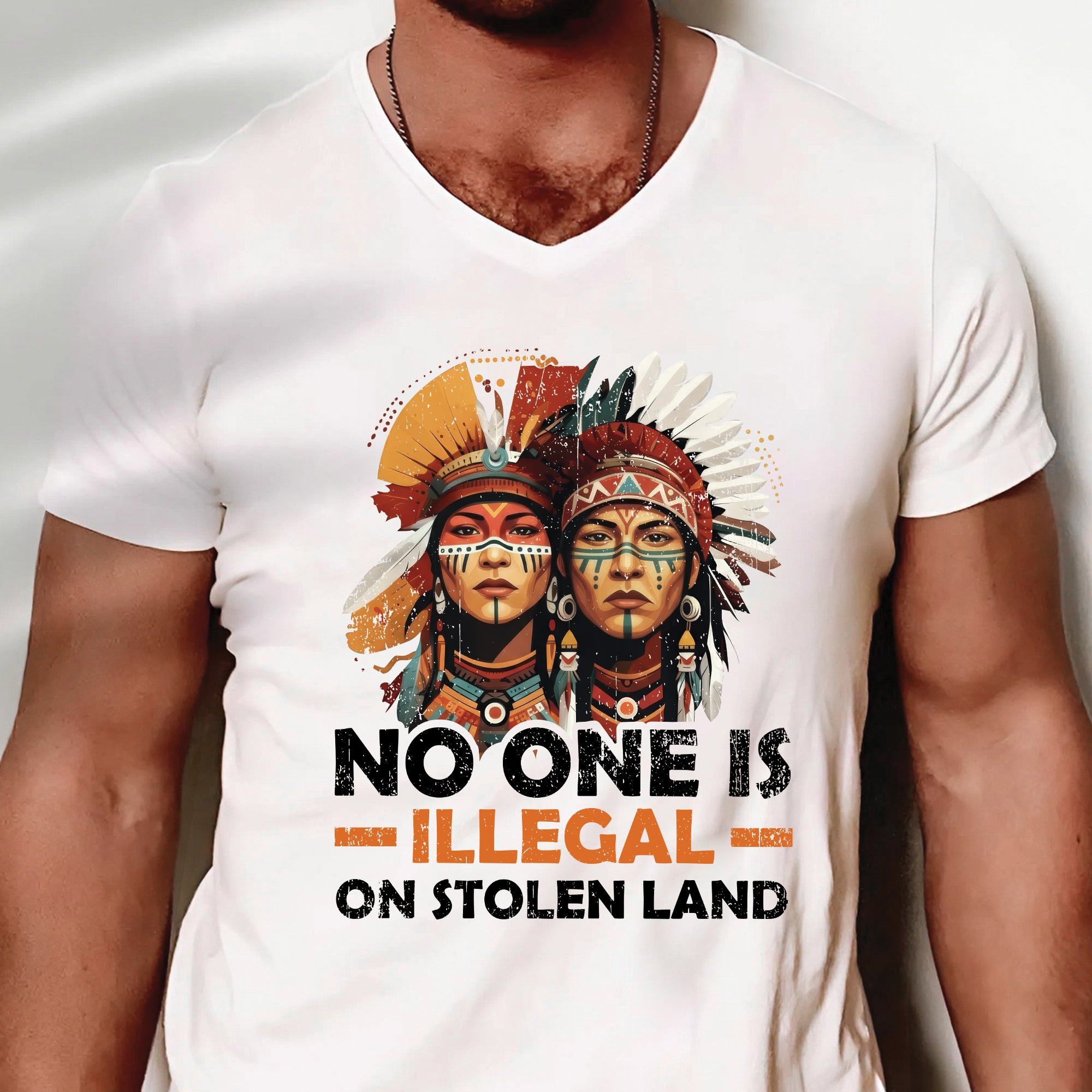 No One Is Illegal On Stolen Land - Unisex T-Shirt/T-Shirt V-Neck/Hoodie/Sweatshirt N87