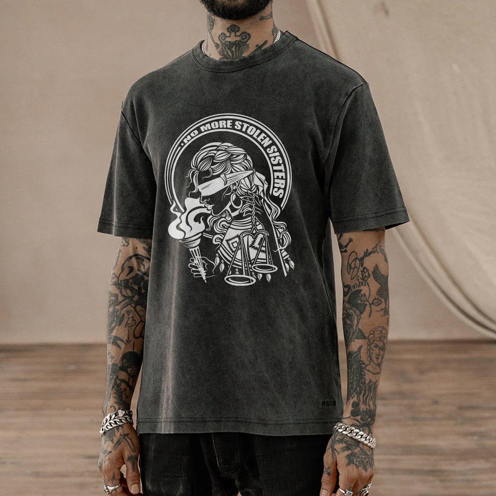 No More Stolen Sisters - Indigenous Women Unisex Mineral Washed T-Shirt