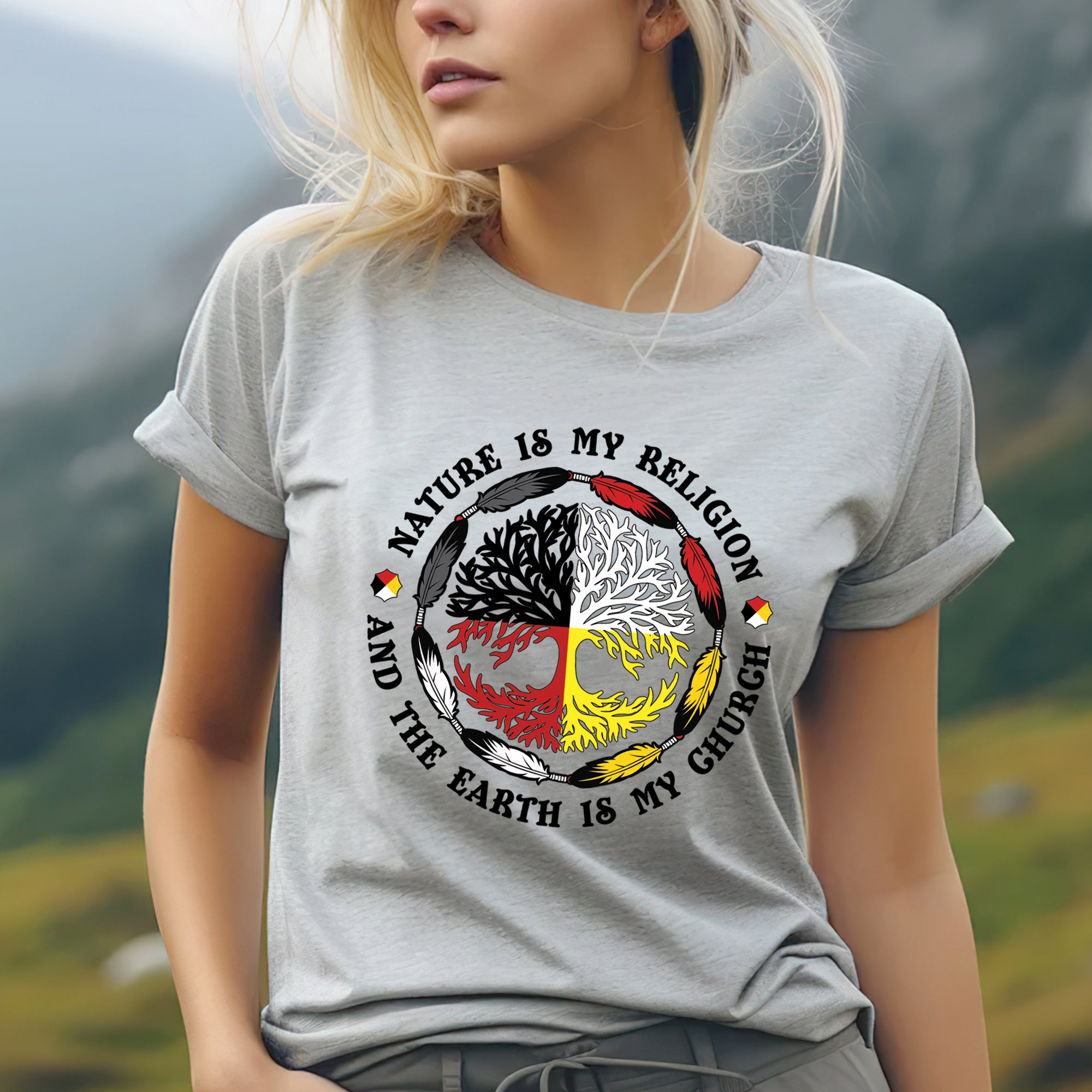 Nature Is My Religion And The Earth Is My Church Unisex T-Shirt/T-Shirt V-Neck/Hoodie/Sweatshirt - N37