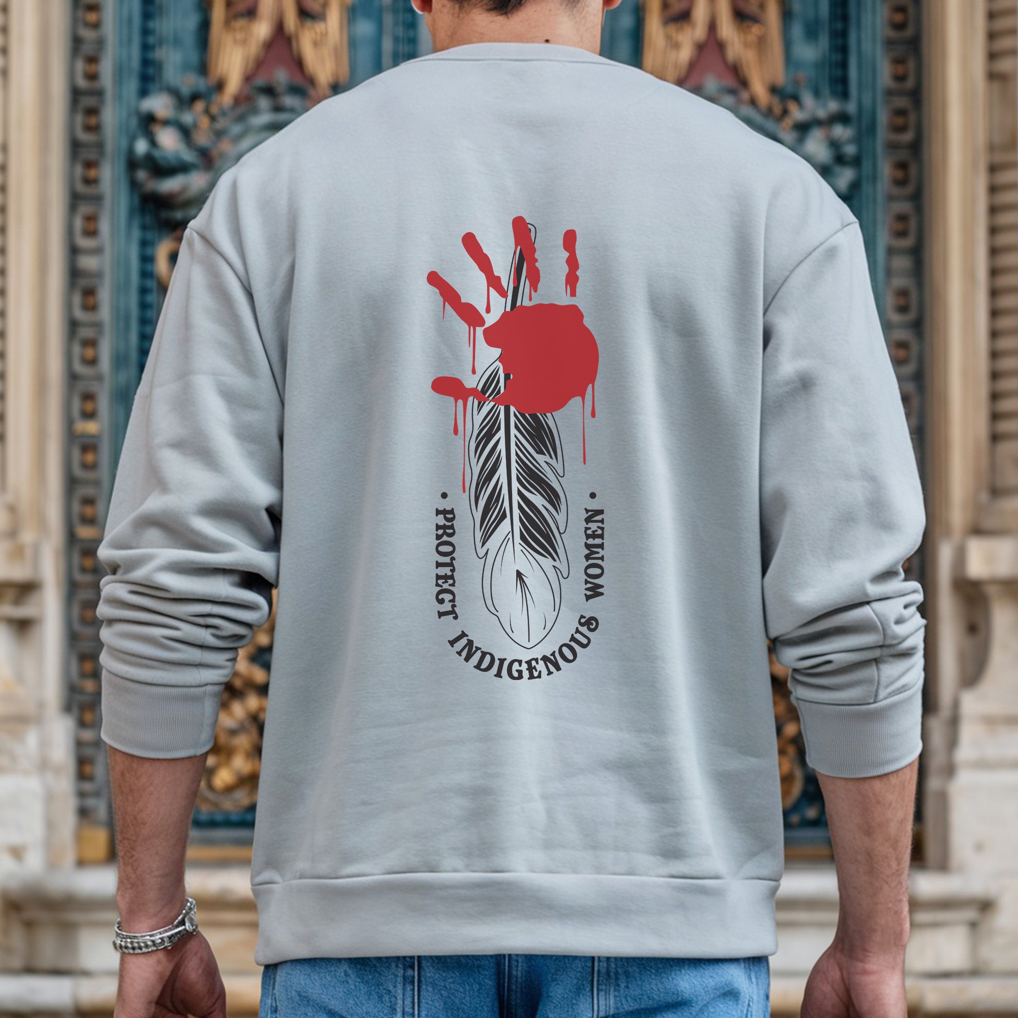 Protect Indigenous Women Red Hand- Unisex T-Shirt/T-Shirt V-Neck/Hoodie/Sweatshirt-Two Sides