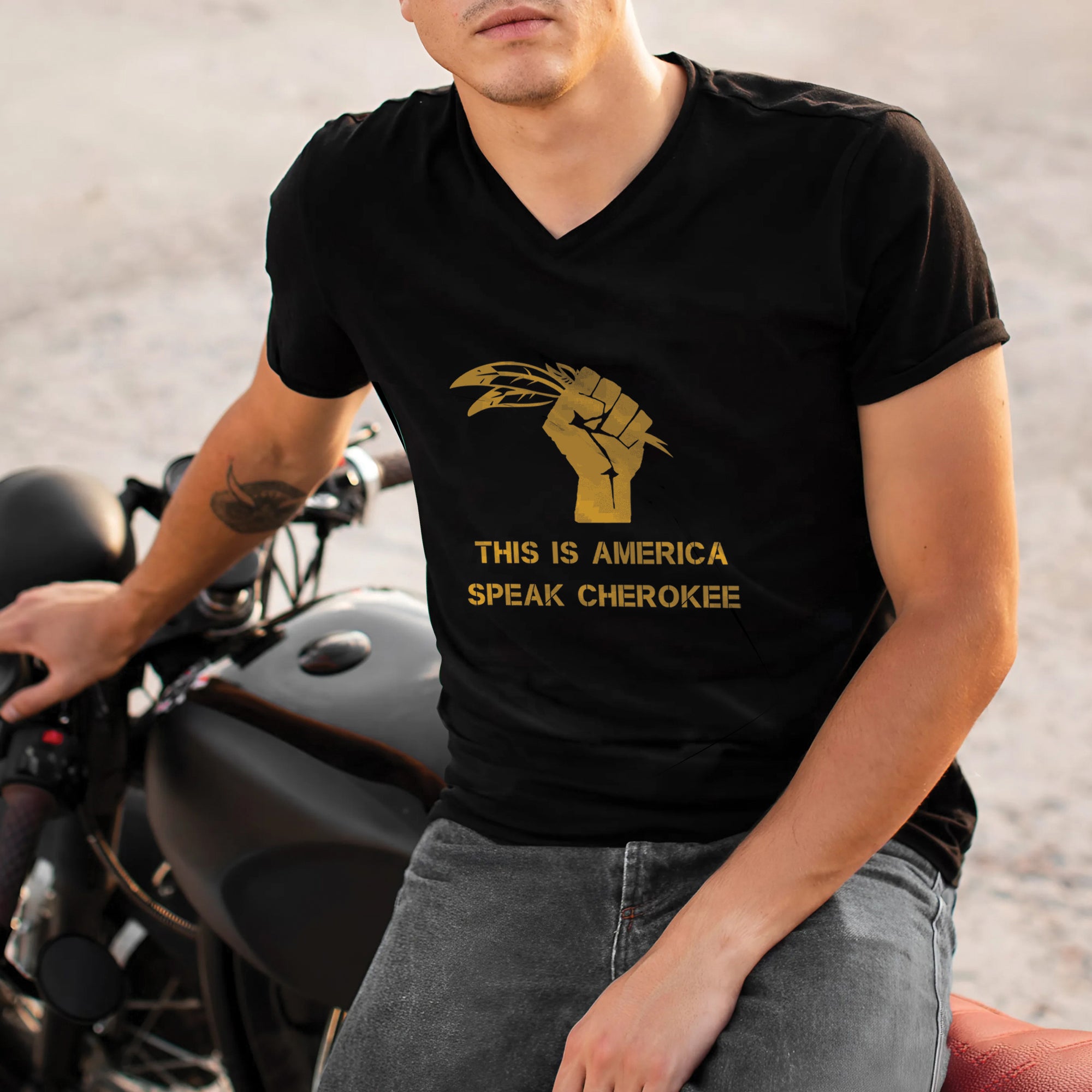 This Is American Speak Cherokee Unisex T-Shirt/T-Shirt V-Neck/Hoodie/Sweatshirt N38