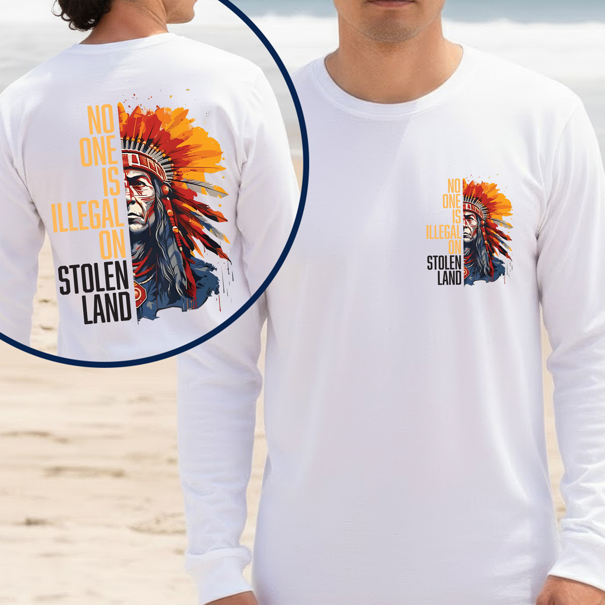 [Two Sides] No One Is Illegal On Stolen Land Unisex Tank Top/Long Sleeve/Hoodie Zip