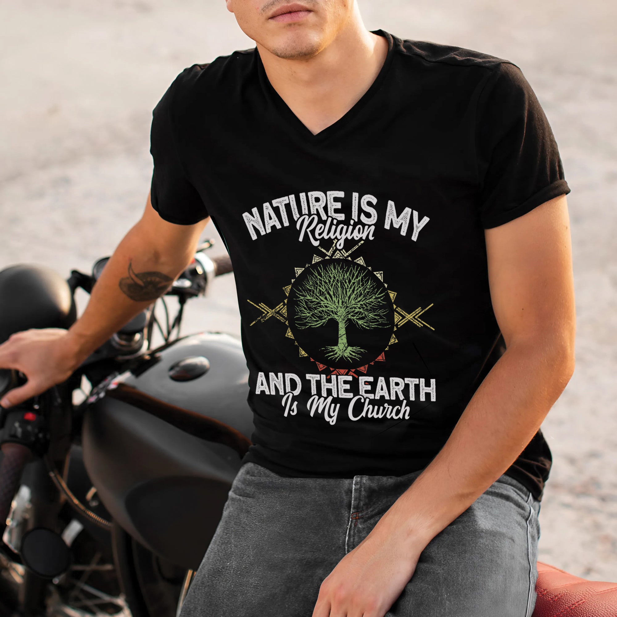 Nature Is My Religion And The Earth Is My Church Unisex T-Shirt/T-Shirt V-Neck/Hoodie/Sweatshirt - N33