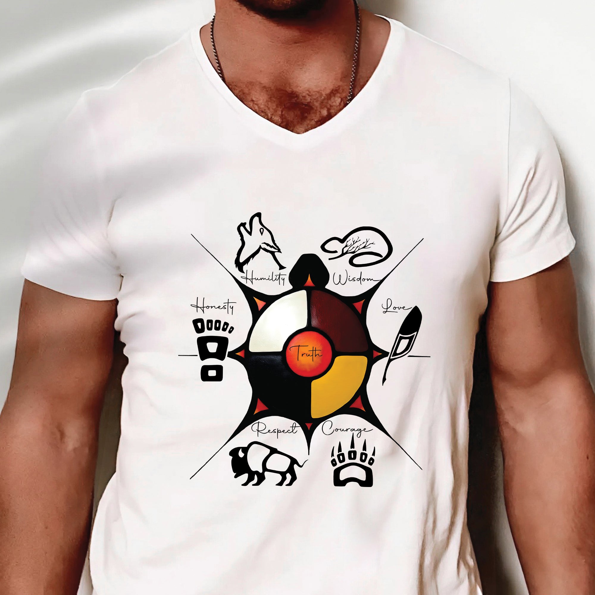 Seven Sacred Teachings – Native Wisdom Indigenous Culture Unisex T-Shirt/T-Shirt V-Neck/Hoodie/Sweatshirt