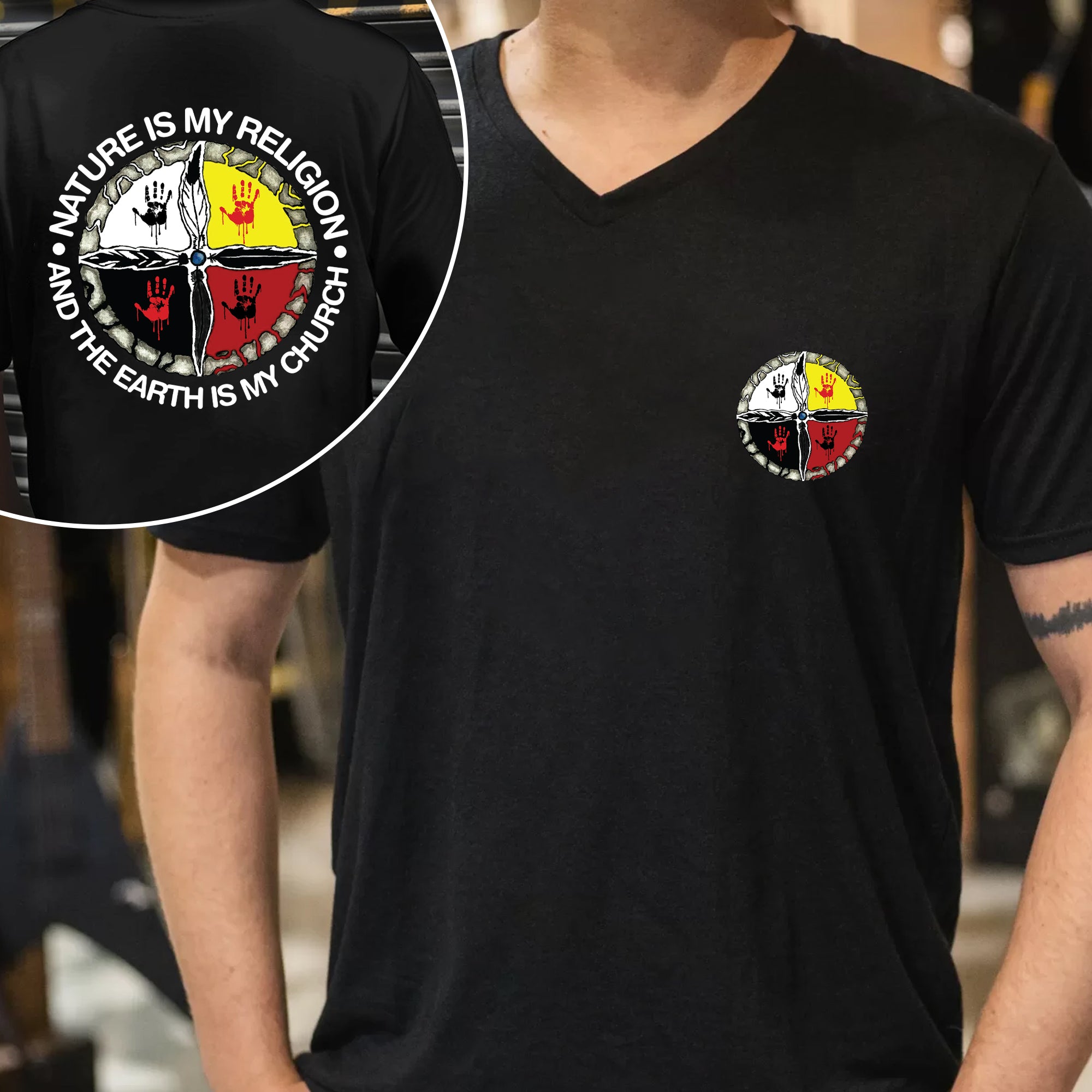 Nature Is My Religion And The Earth Is My Church Unisex T-Shirt/T-Shirt V-Neck/Hoodie/Sweatshirt - Two Sides N29