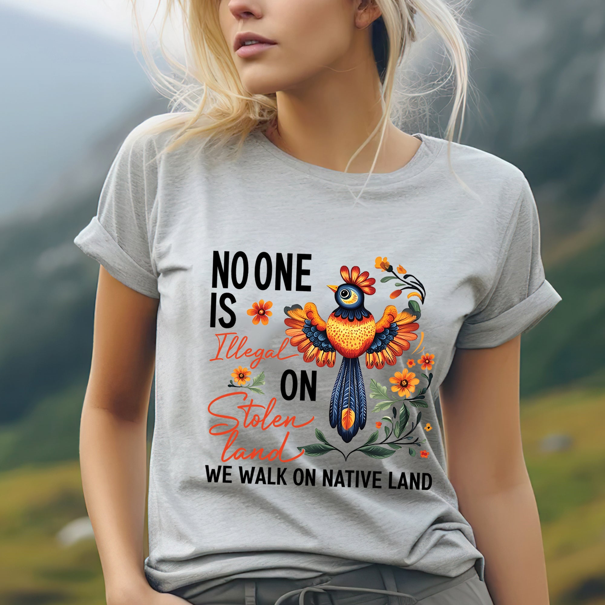 No One Is Illegal On Stolen Land - Unisex T-Shirt/T-Shirt V-Neck/Hoodie/Sweatshirt N57