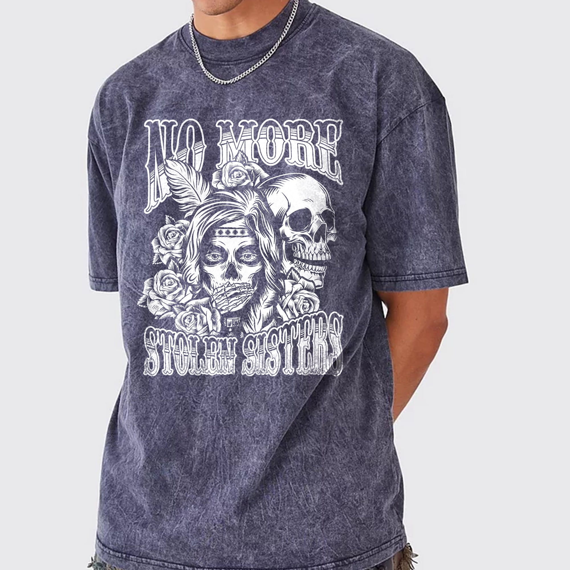 No More Stolen Sisters – Powerful MMIW Statement Unisex Mineral Washed T-Shirt