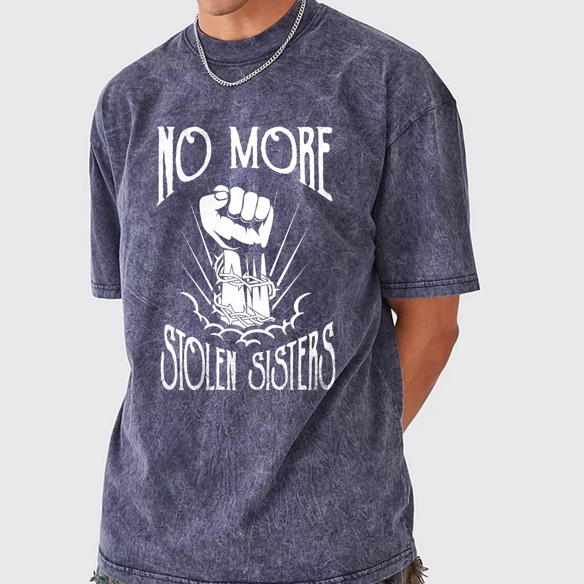 No More Stolen Sisters - Unisex Mineral Washed T-shirt