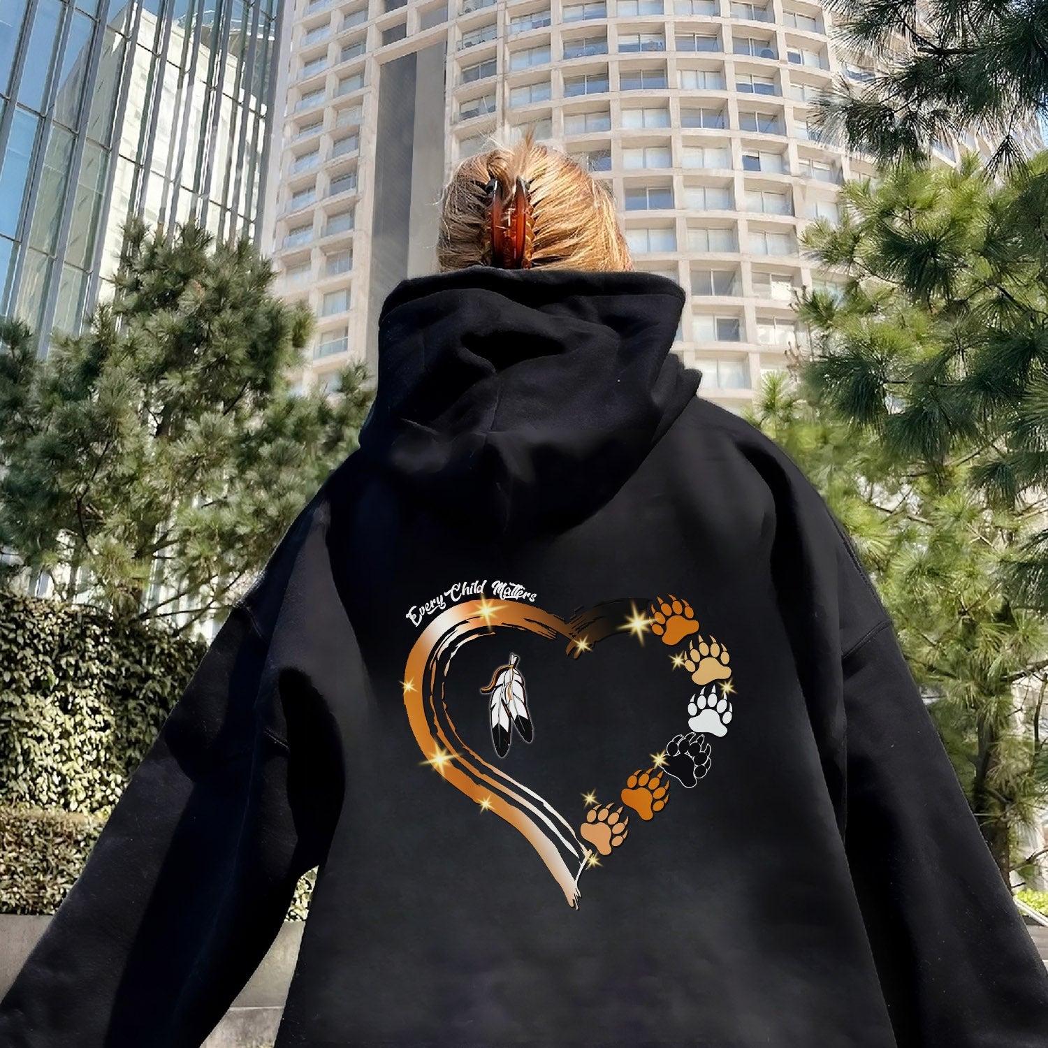 Every Child Matters Paws Of Heart Shirt Unisex Back T-shirt/Hoodie/Sweatshirt