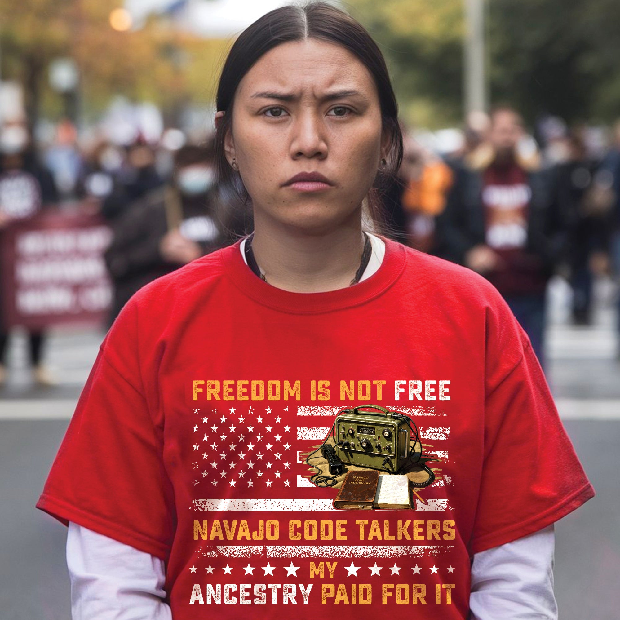 Navajo Code Talkers Heritage Freedom Is Not Free, My Ancestry Paid for It Unisex T-Shirt/T-Shirt V-Neck/Hoodie/Sweatshirt