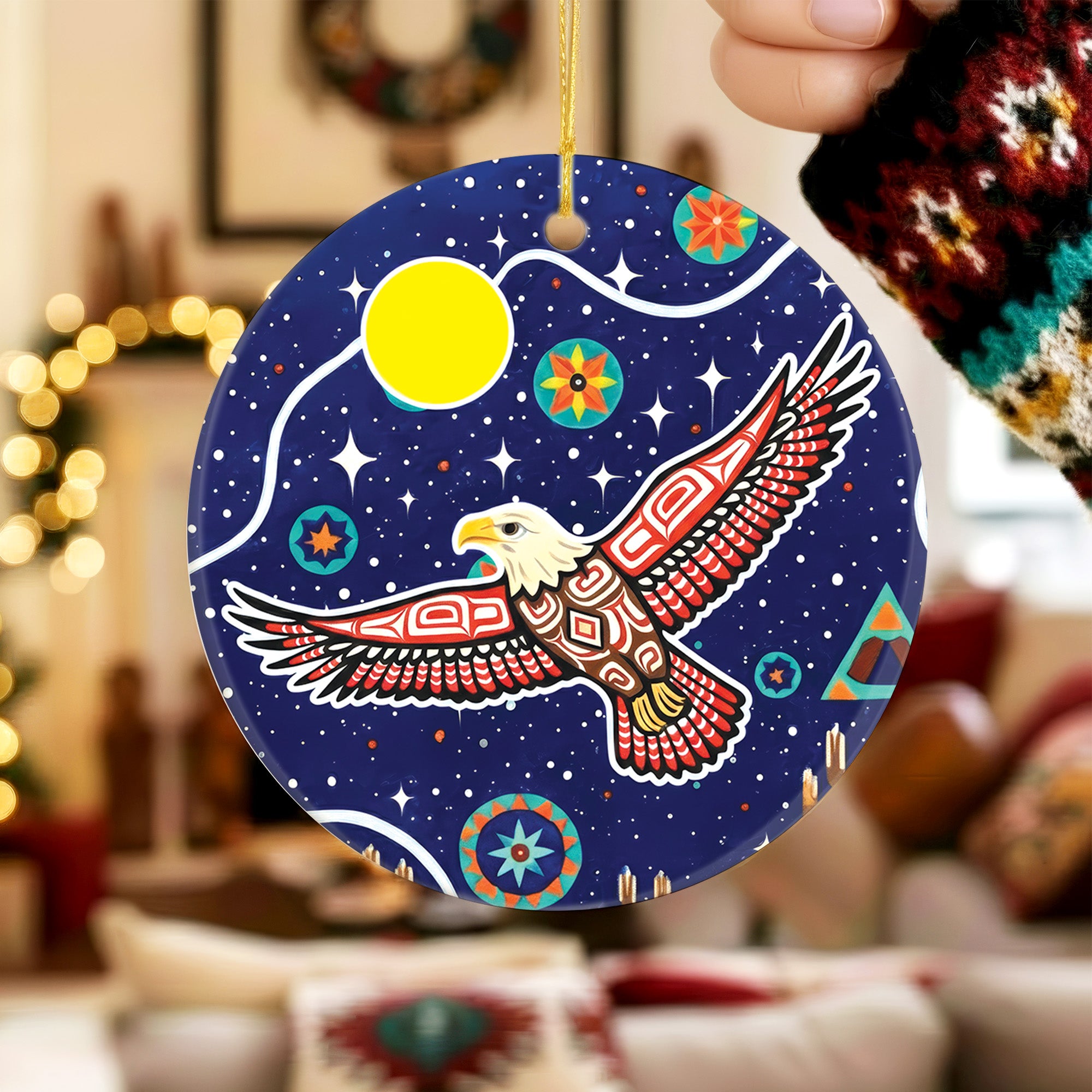 Native Tribal Spirit Animal Ceramic Ornament – Indigenous Art Decor