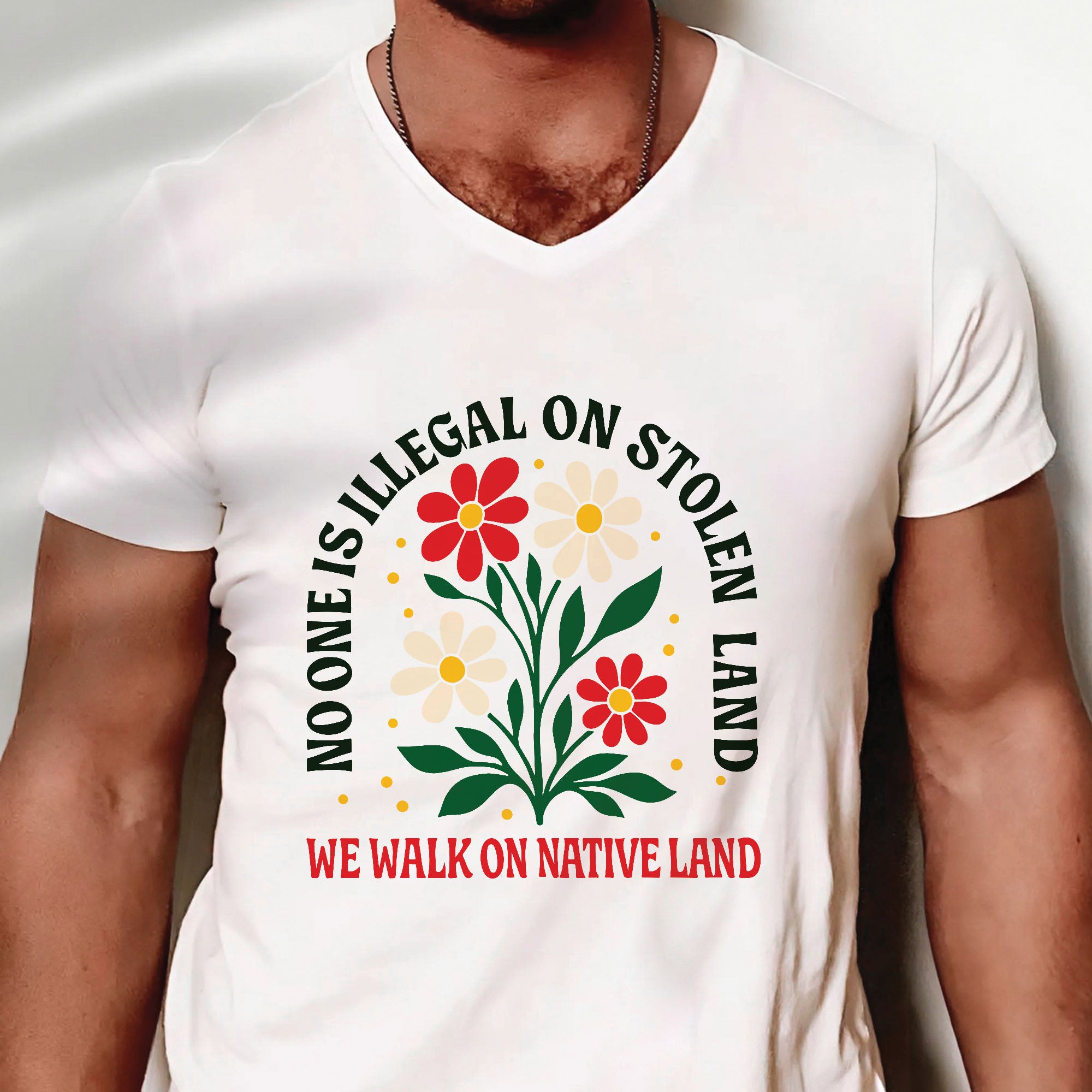 No One Is Illegal on Stolen Land We Walk on Native Land Unisex T-shirt/V-neck T-shirt/Hoodie/Sweatshirt N324