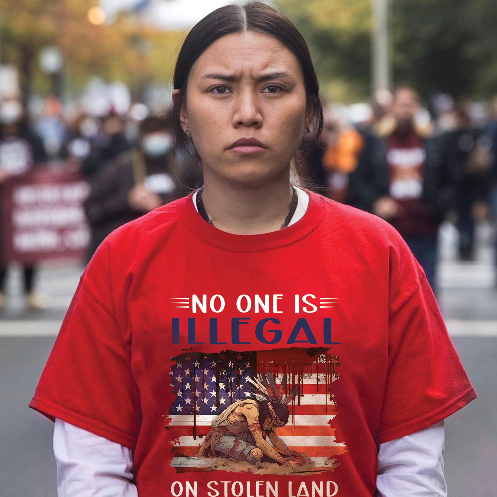 No One Is Illegal On Stolen Land - Unisex T-Shirt/T-Shirt V-Neck/Hoodie/Sweatshirt N41