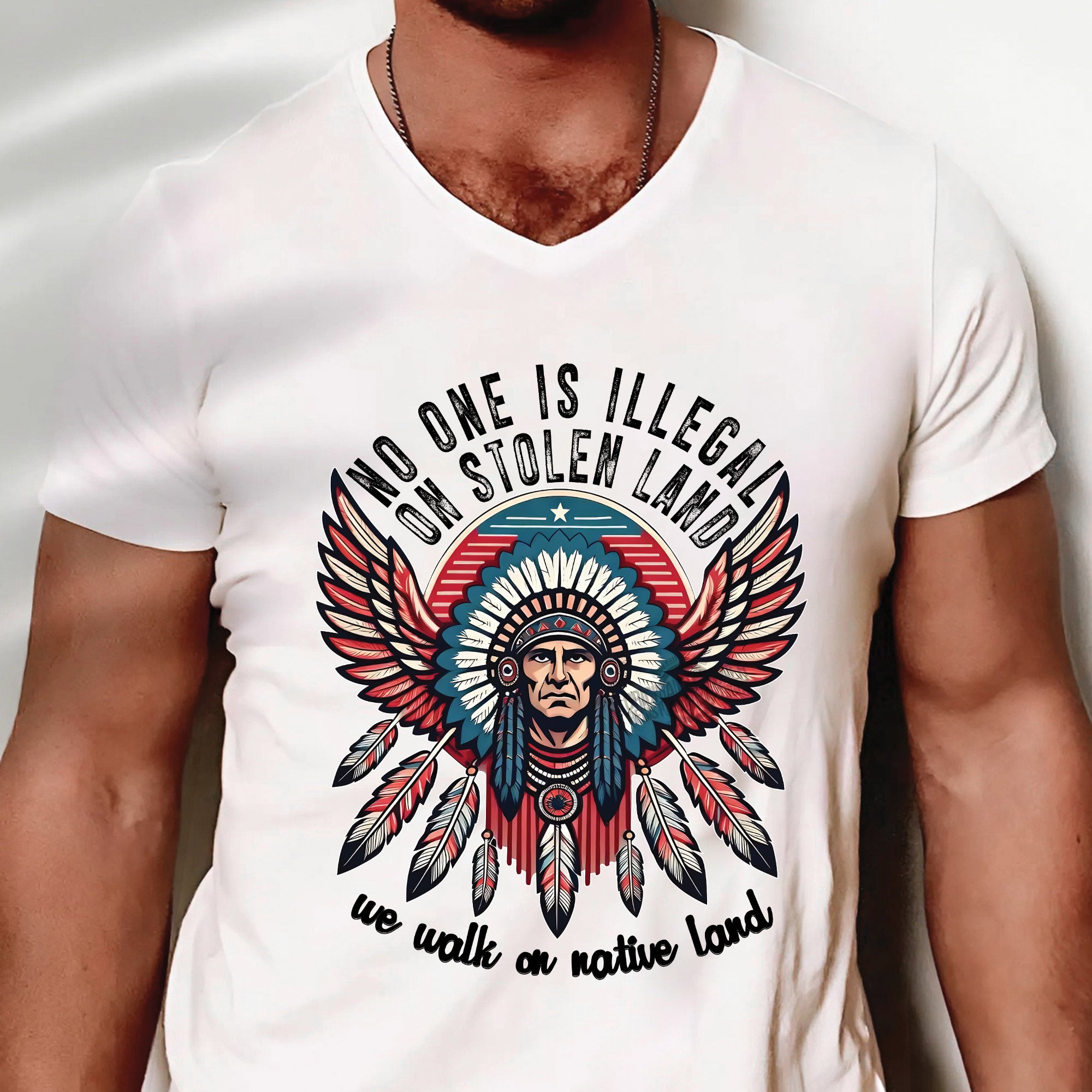 No One Is Illegal On Stolen Land - Unisex T-Shirt/T-Shirt V-Neck/Hoodie/Sweatshirt N51