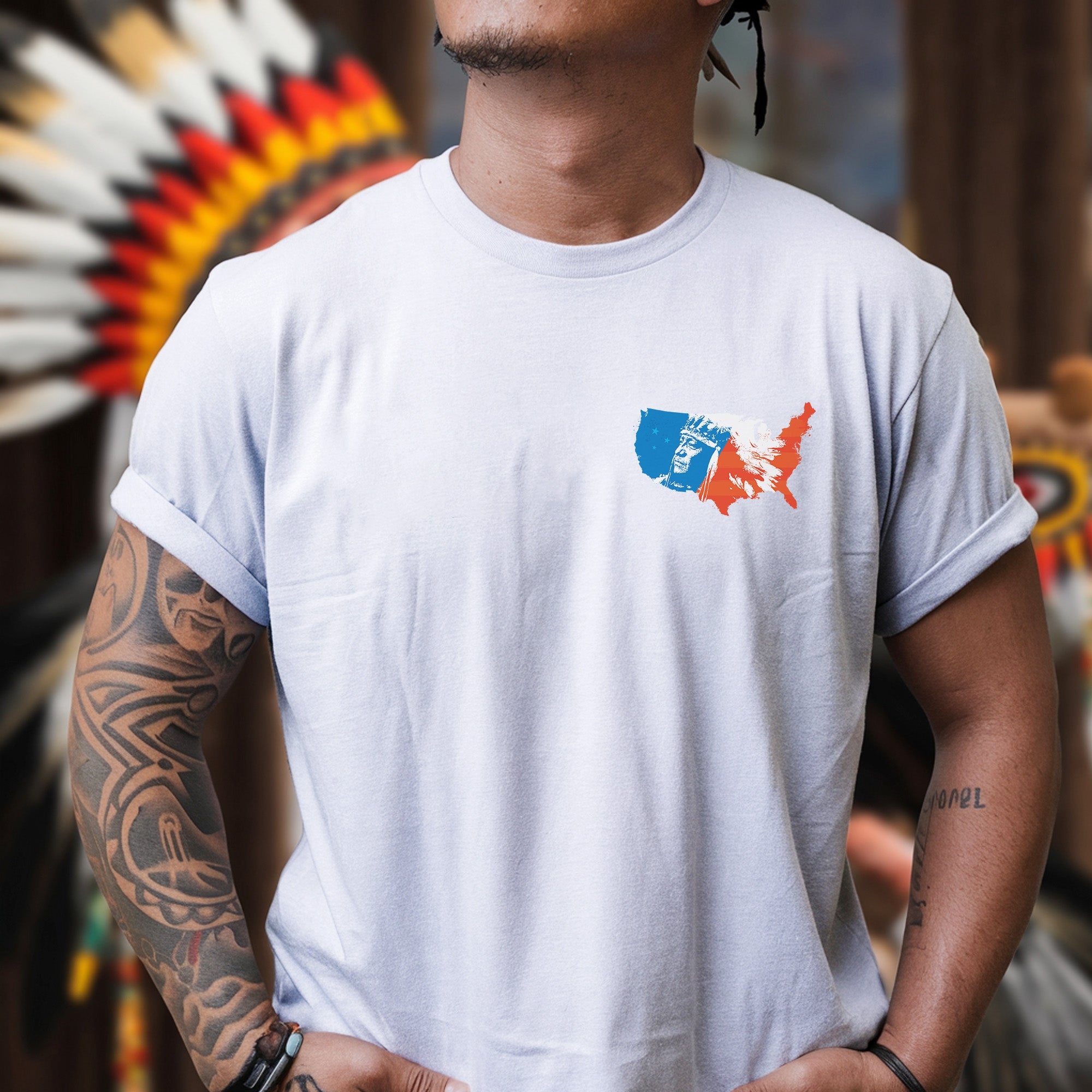 No One Is Illegal On Stolen Land. We Walk On Native Land Style 9 - Two Sides Unisex T-shirt/T-shirt V-Neck/Hoodie/Sweatshirt